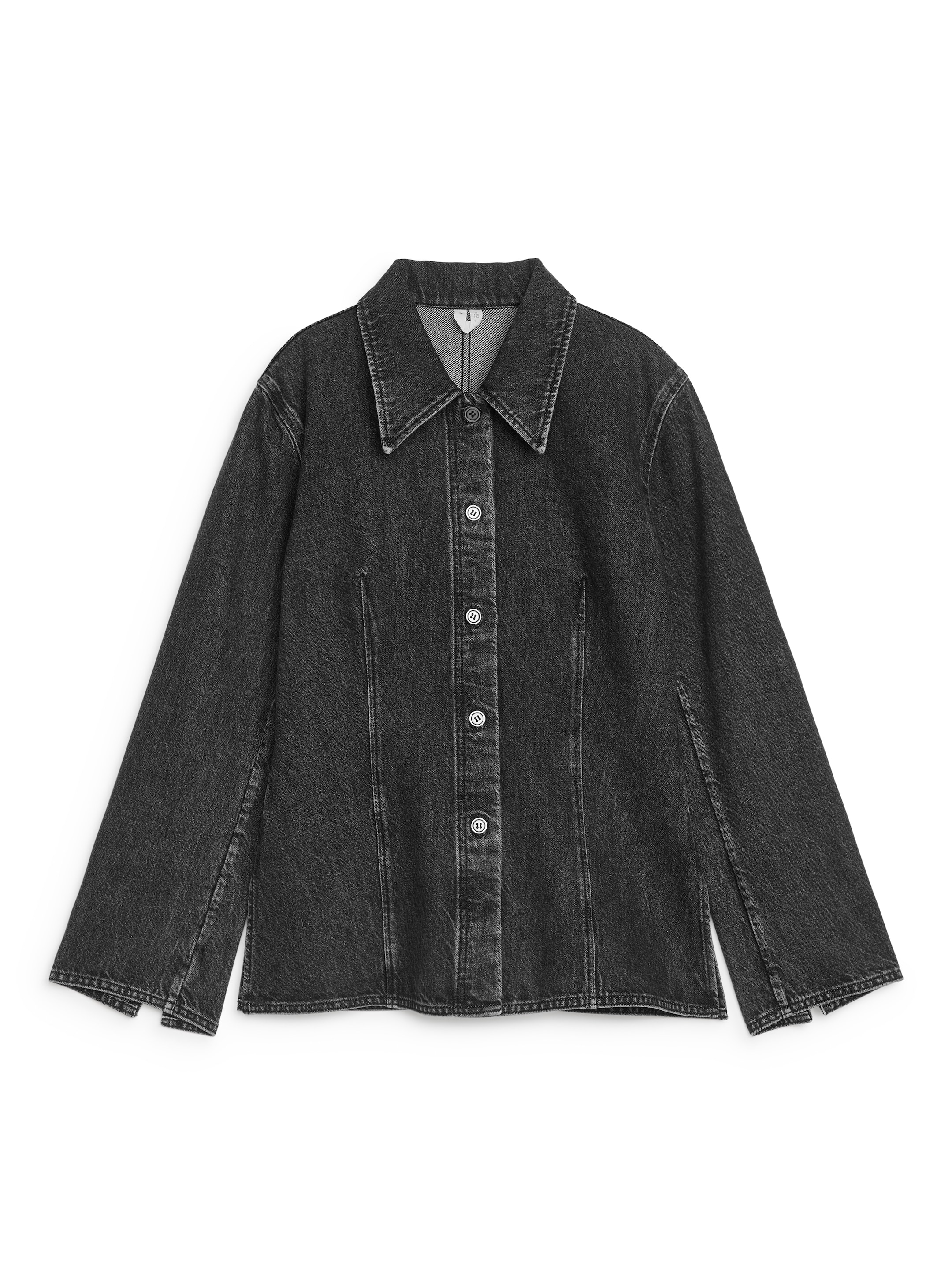 Zobacz większy obraz: Fitted Denim Shirt - Sprany szary - ONA | H&M PL 1