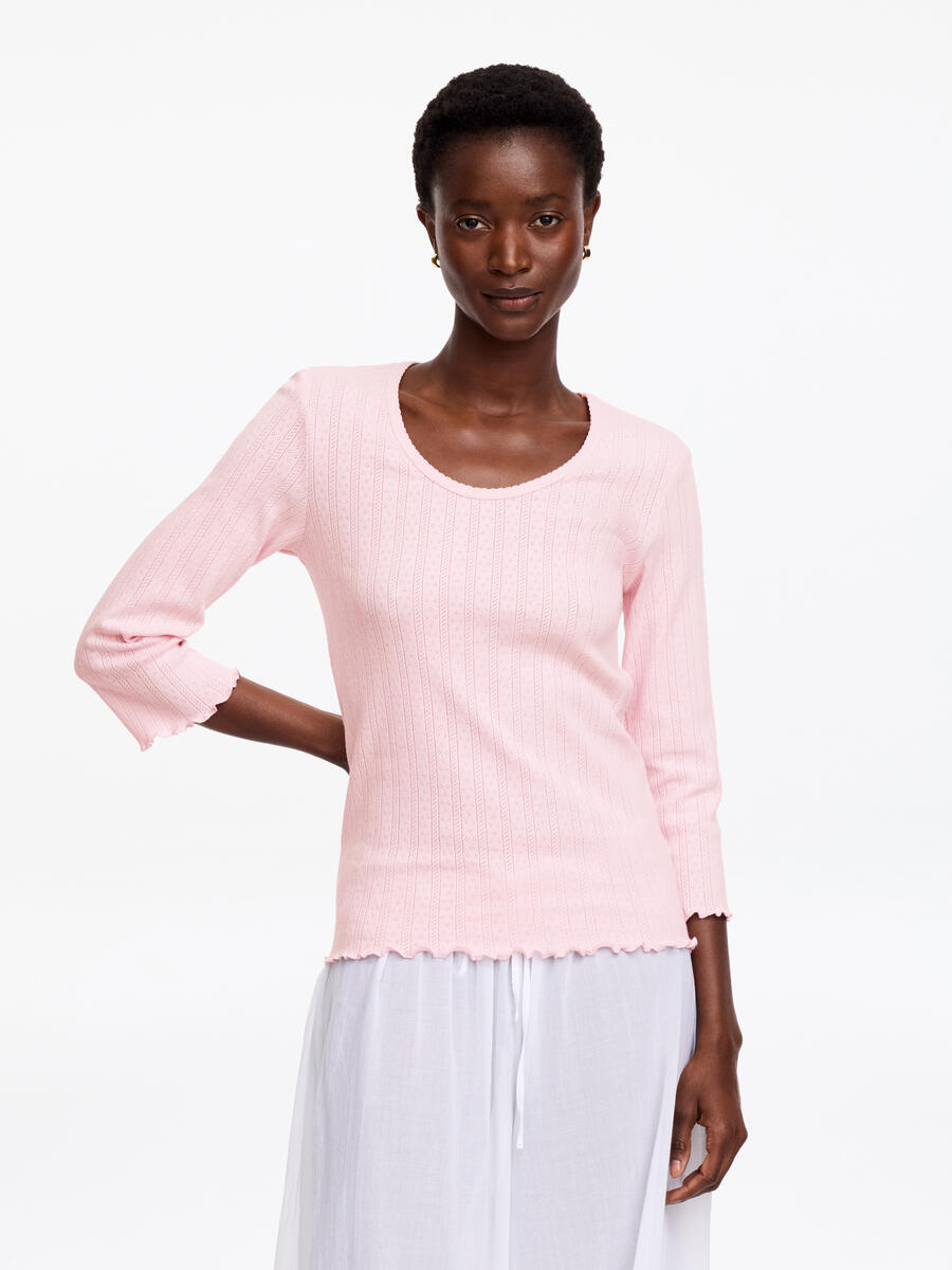 ARKET Women's  Pointelle-Knitted Top Pink,  size M
