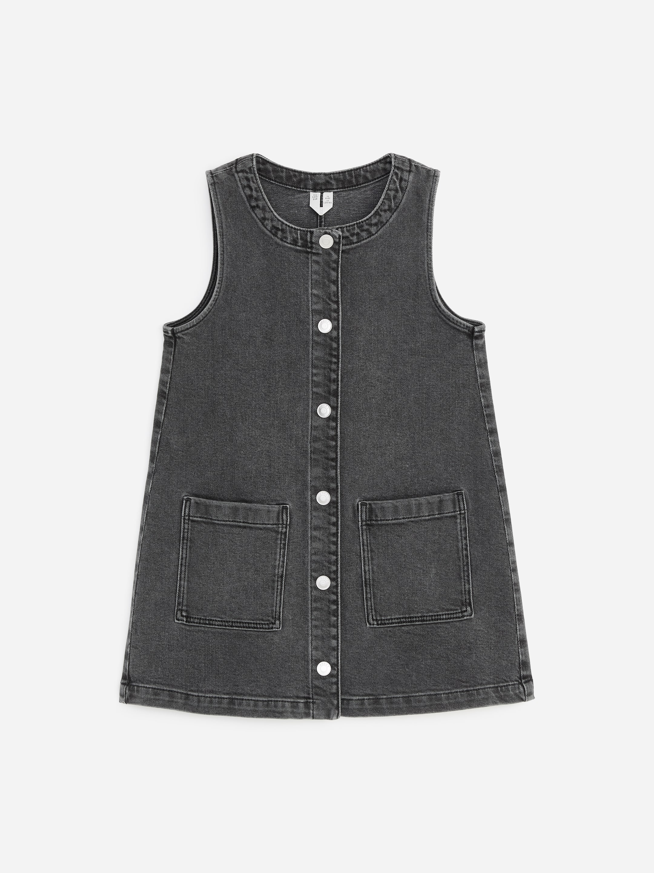 Abito in denim senza maniche-Black-20104