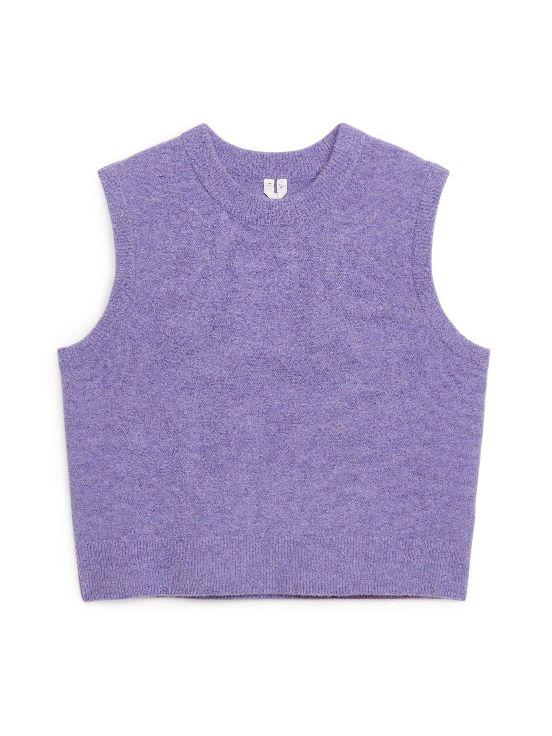 Knitted Alpaca Vest - Lilac - Regular fit - Women - StillMedia/DescriptiveStillLife - 1