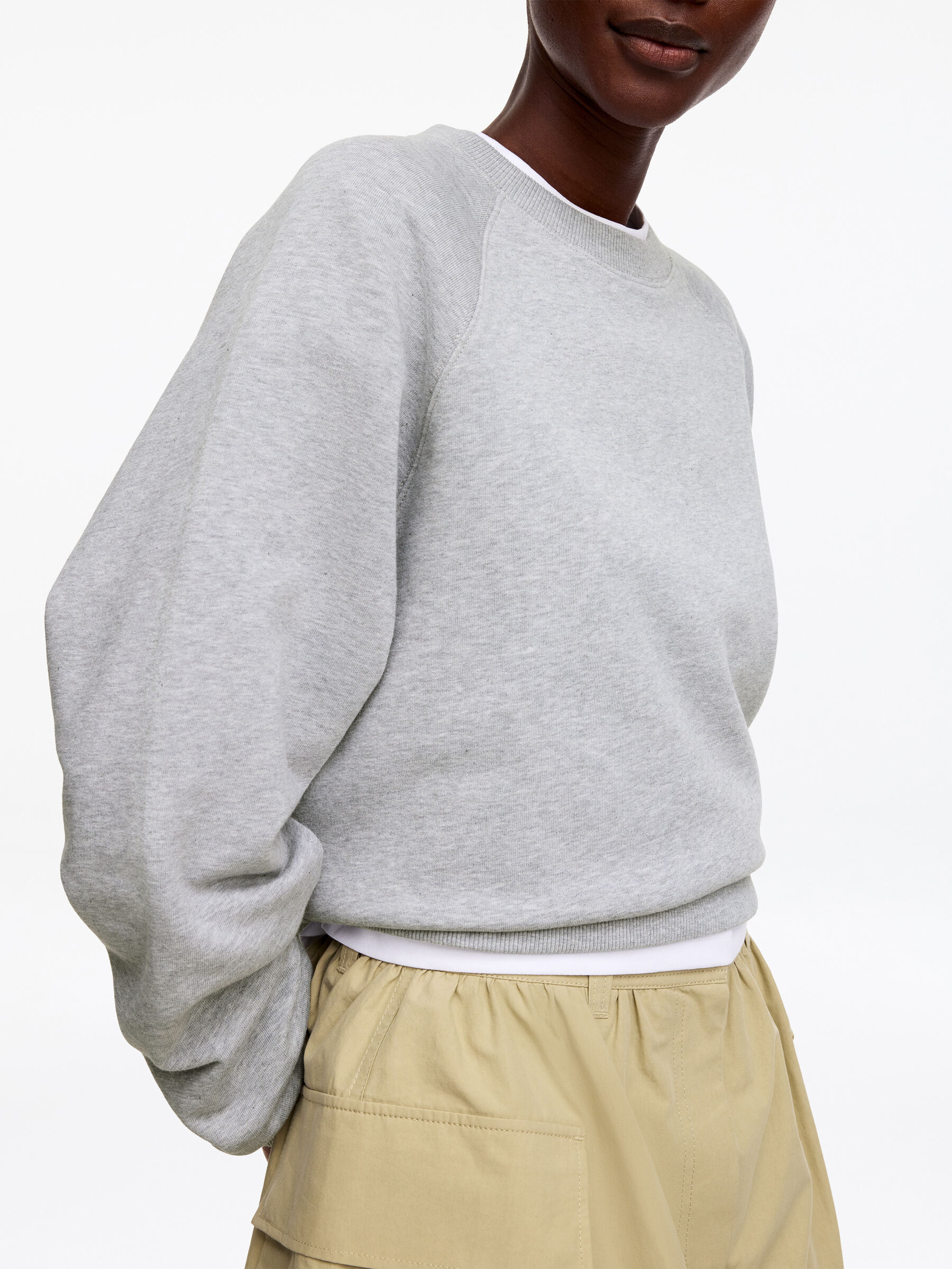 Terry Sweatshirt - Grey Melange - Regular fit - Women - StillMedia/Lookbook - 19