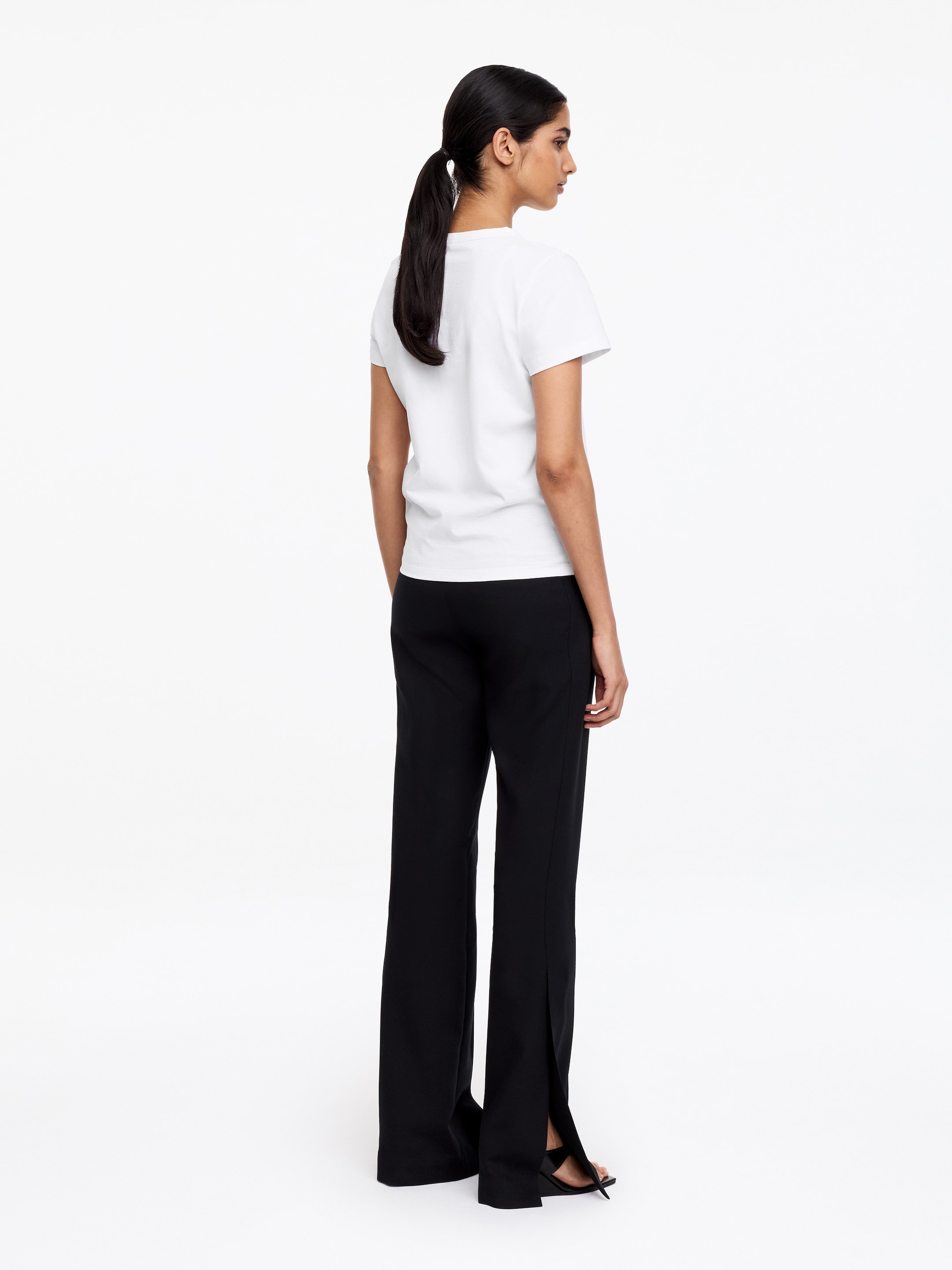 Neat Cotton T-Shirt - White - Slim fit - Women - StillMedia/Lookbook - 3