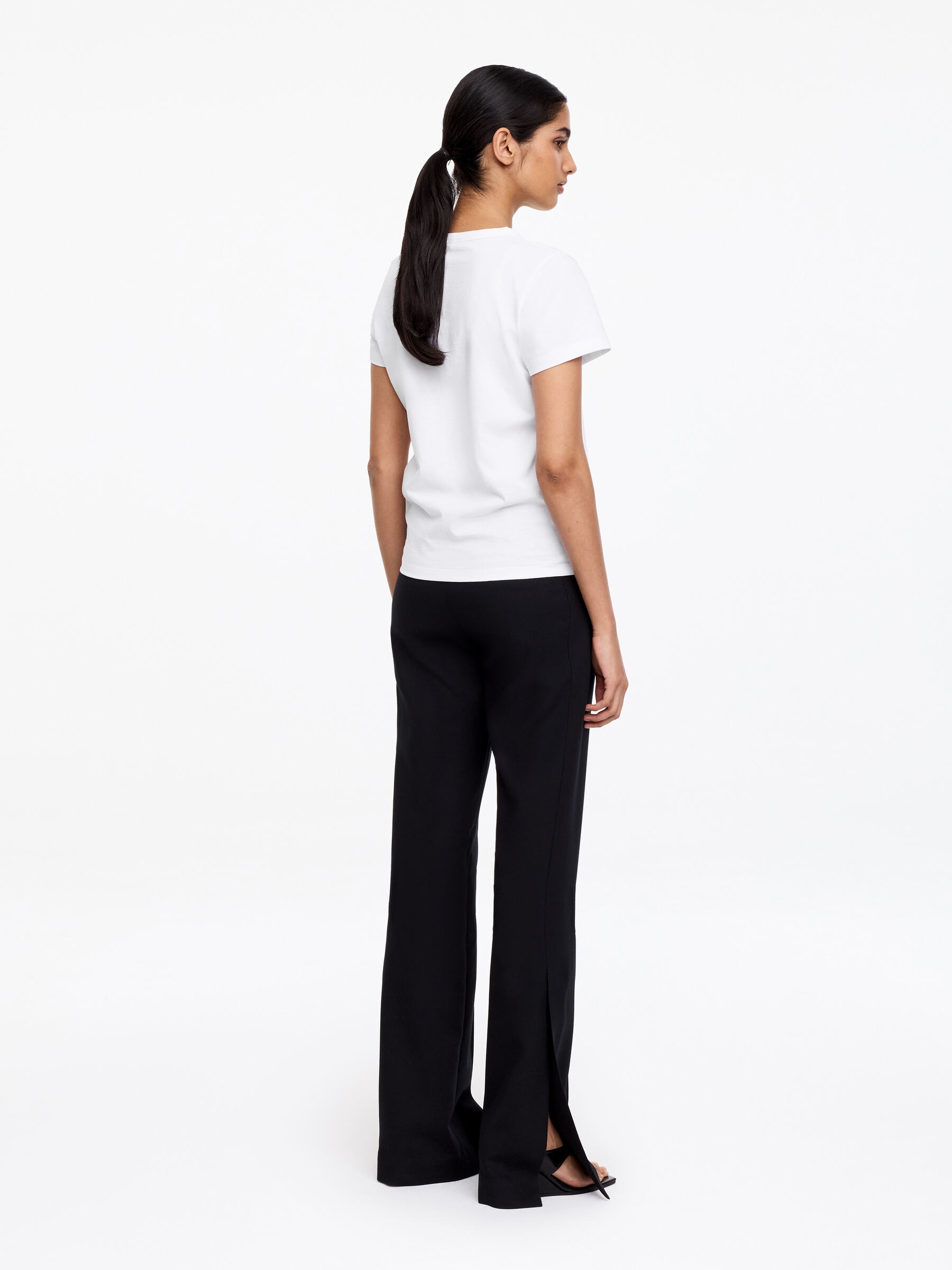 Neat Cotton T-Shirt - White - Slim fit - Women - StillMedia/Lookbook - 3