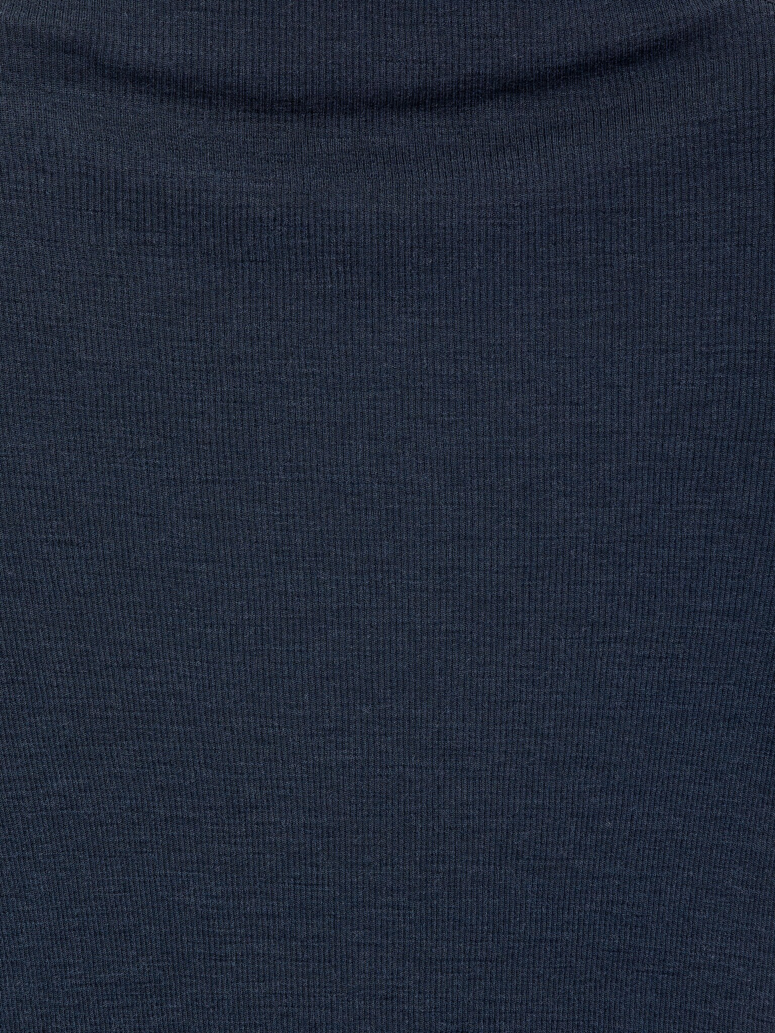 Rib-Knitted Wool Top - Dark Blue/Off White - 5