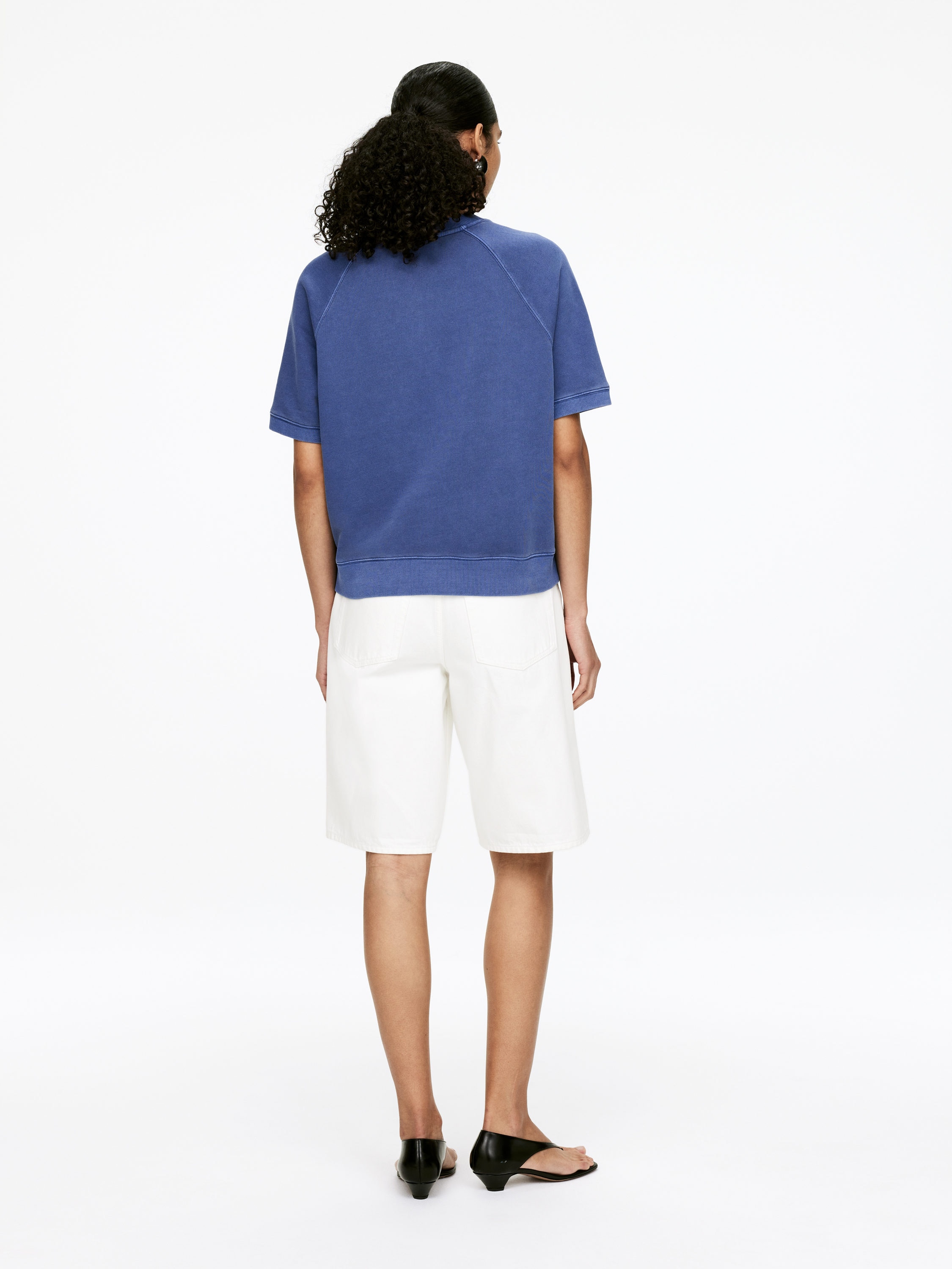 French Terry Sweatshirt - Blue - Regular fit - Women - StillMedia/Lookbook - 4