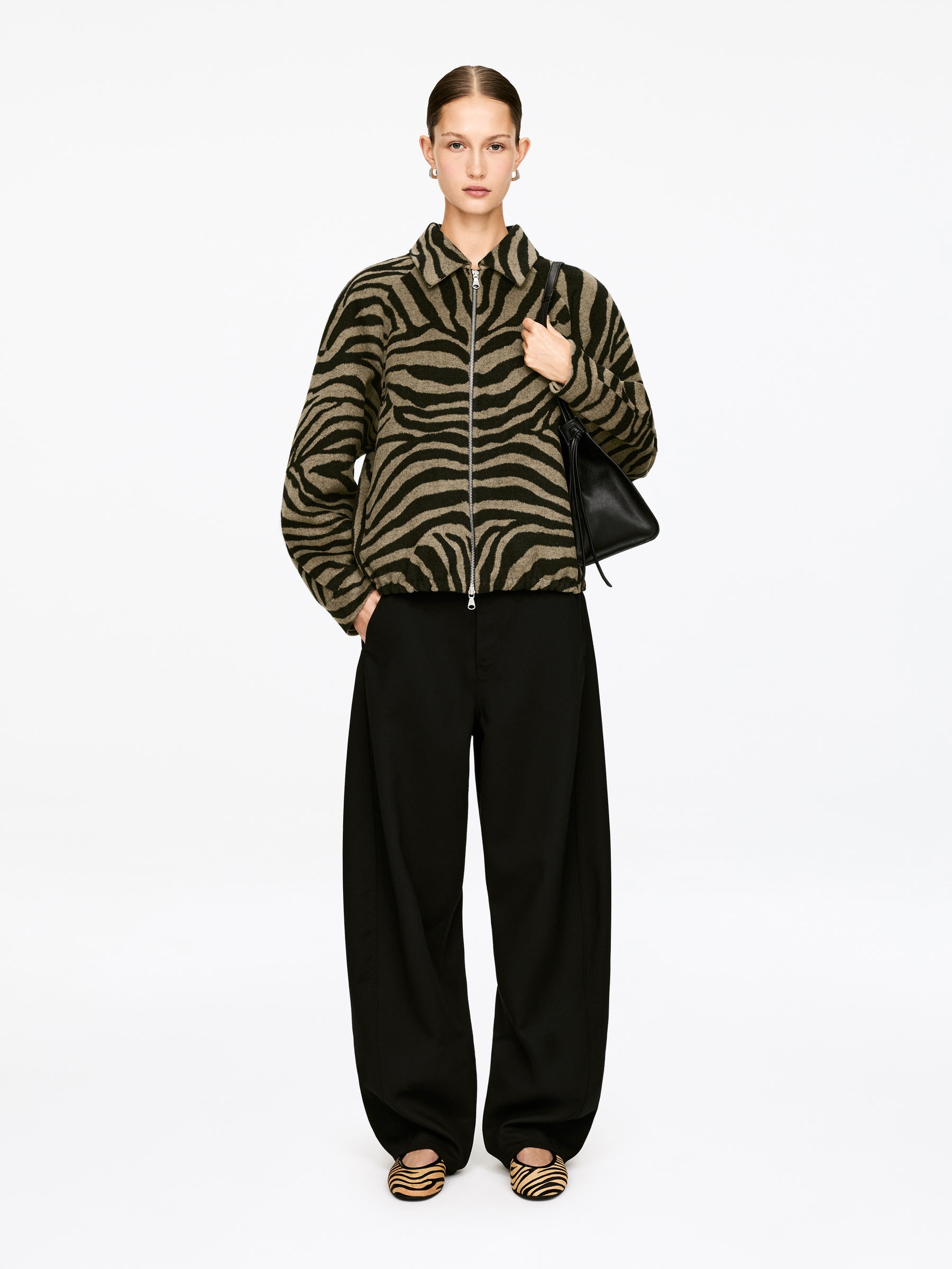 Veste jacquard - Beige/Noir - Relaxed fit - Femme - StillMedia/Lookbook - 3