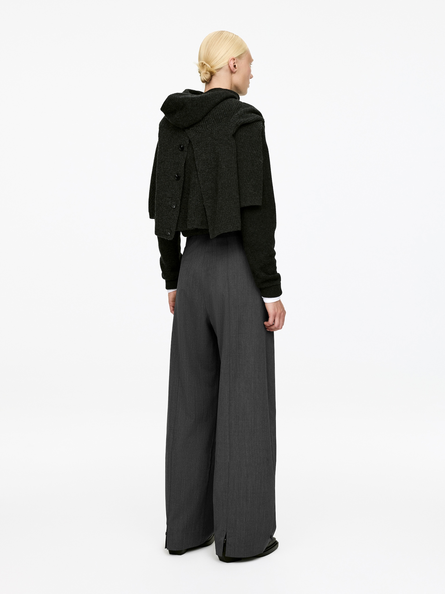 Tailored Wool-Blend Trousers - Grey - 3