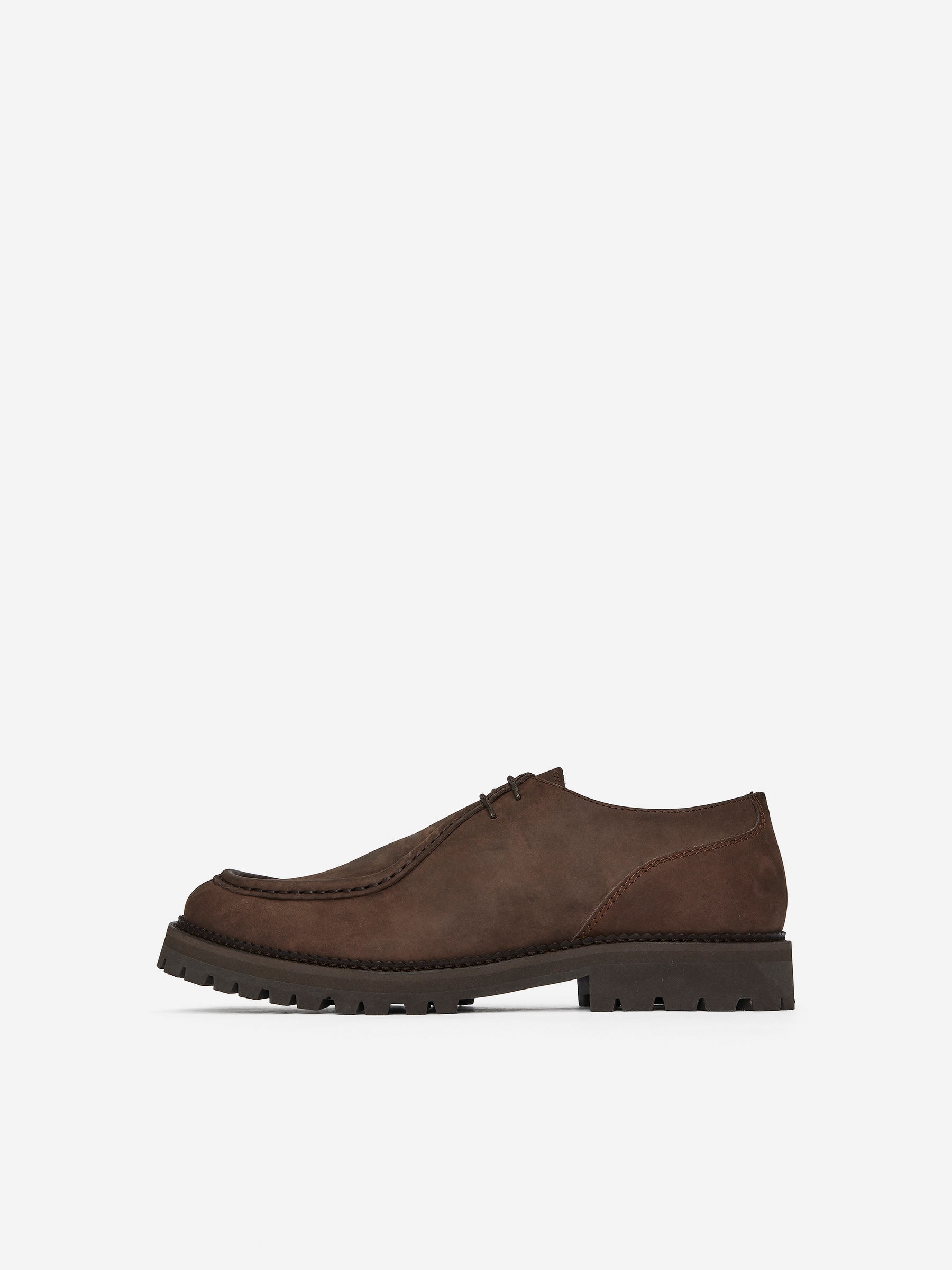 Moc-Toe Leather Shoes - Dark Brown - Men - StillMedia/DescriptiveStillLife - 1