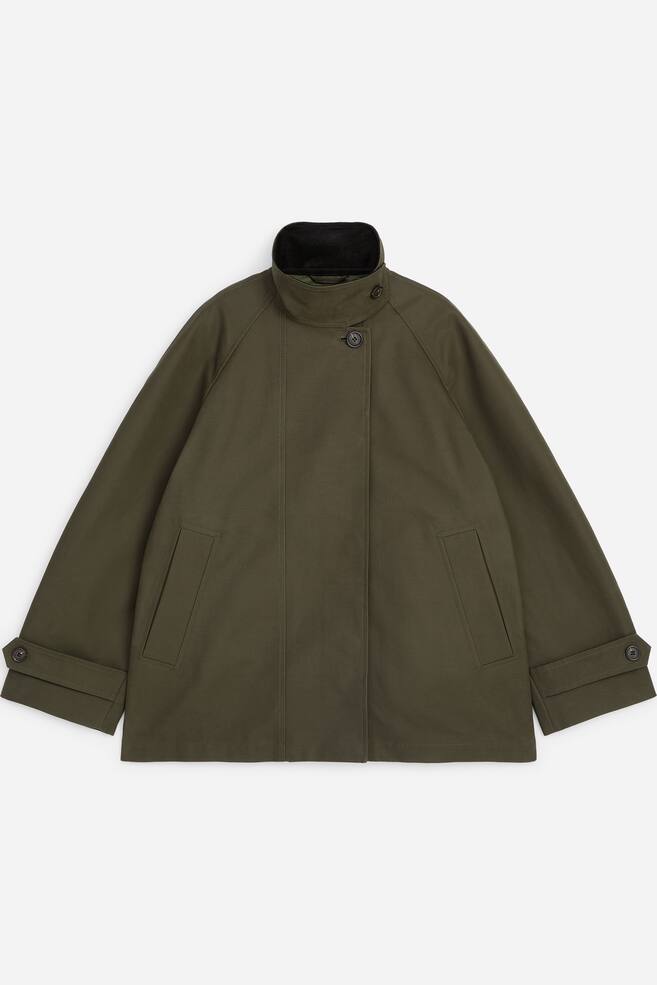 Lockere Baumwolljacke - Khaki/Dunkles Graubraun - 1