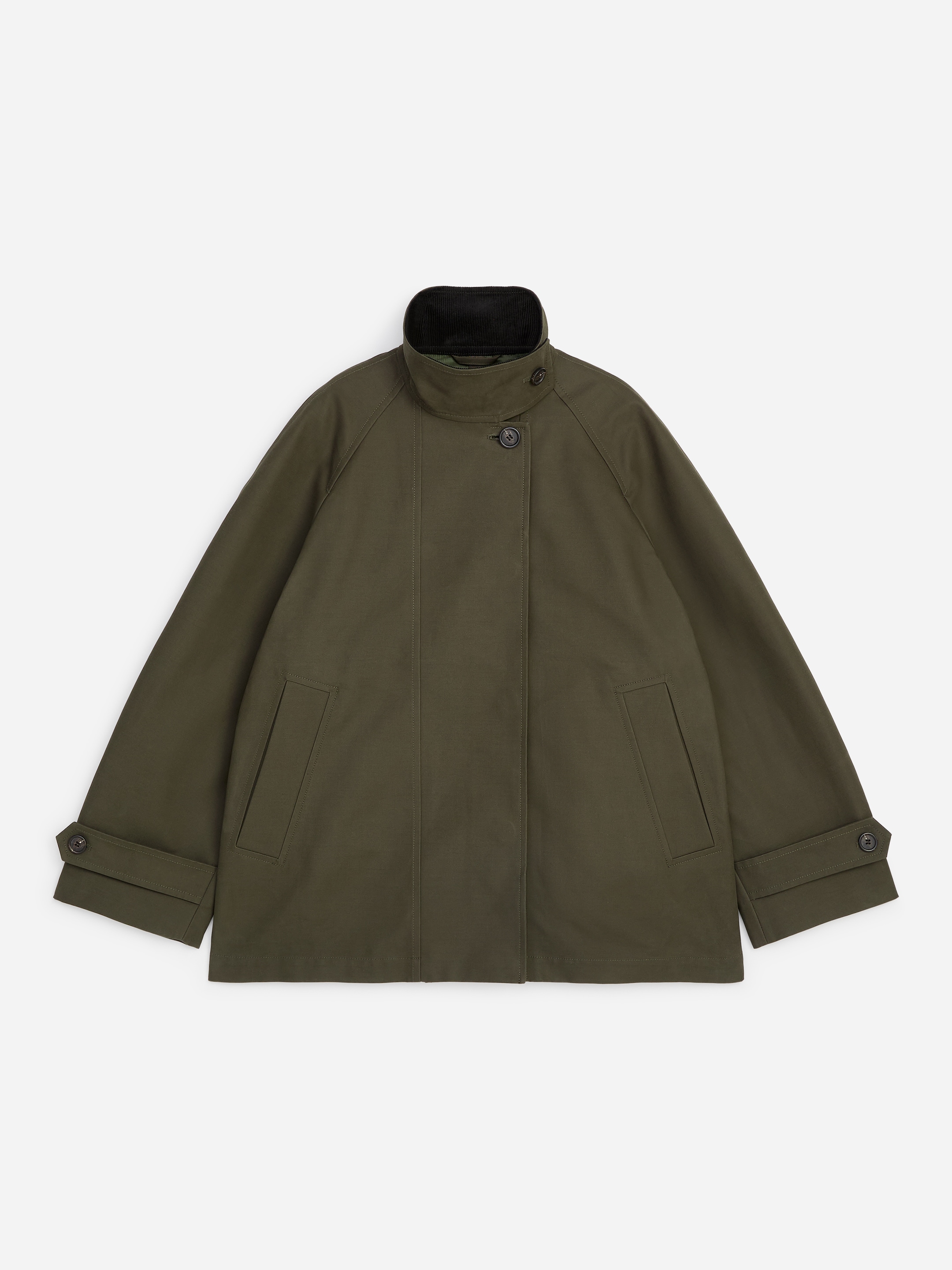 Relaxed Cotton Jacket-#3E3D36-19748