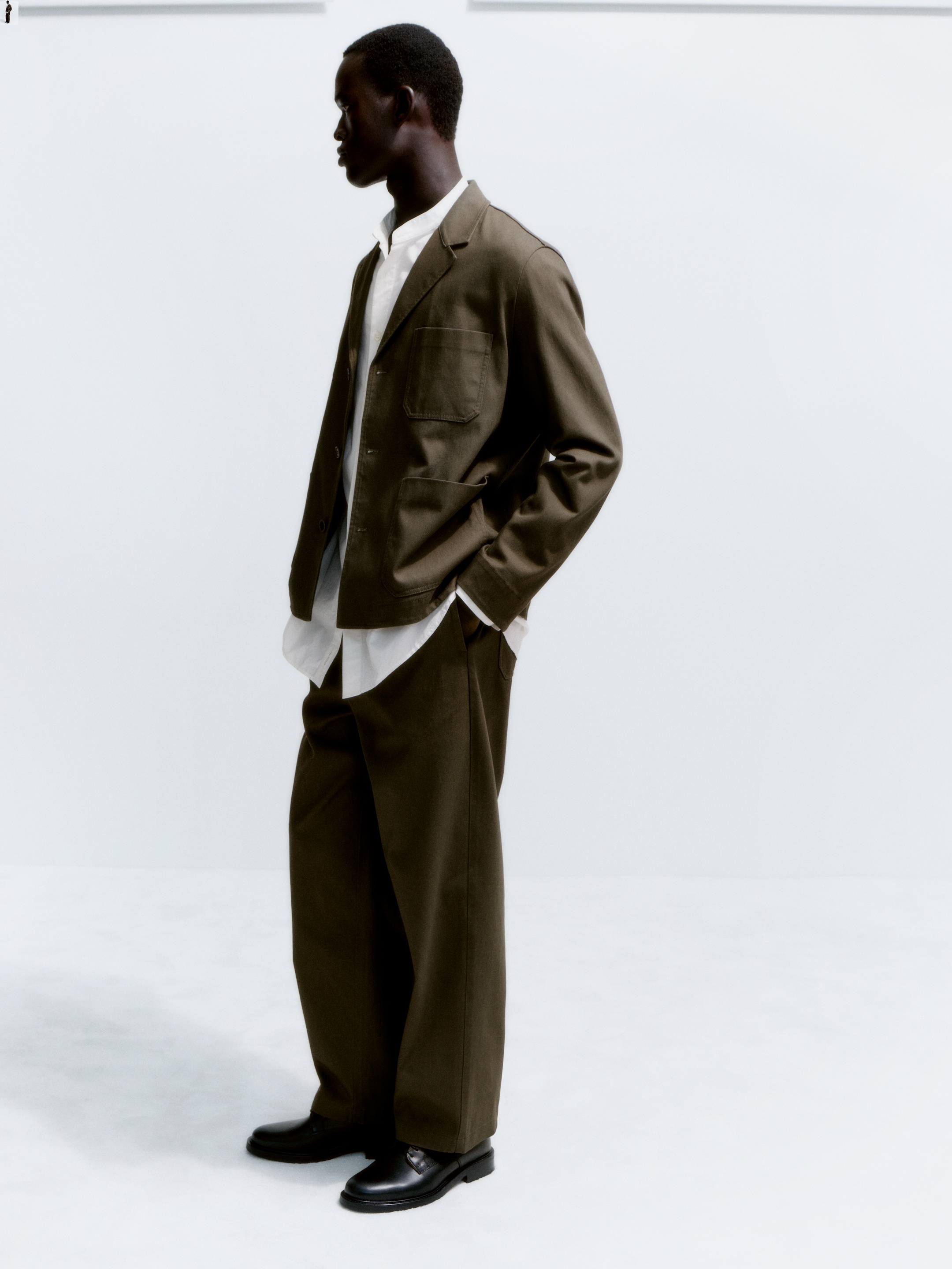 Pantalones de lino y algodón loose fit - Verde caqui - Corte holgado - Men - StillMedia/Environmental - 1