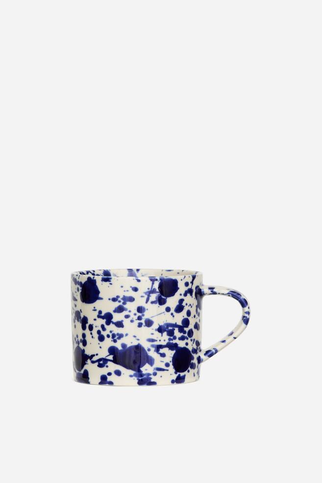 Becher aus Steingut - Blau/Cremeweiß/Cremeweiß/Schwarz/Hellgrün - 1