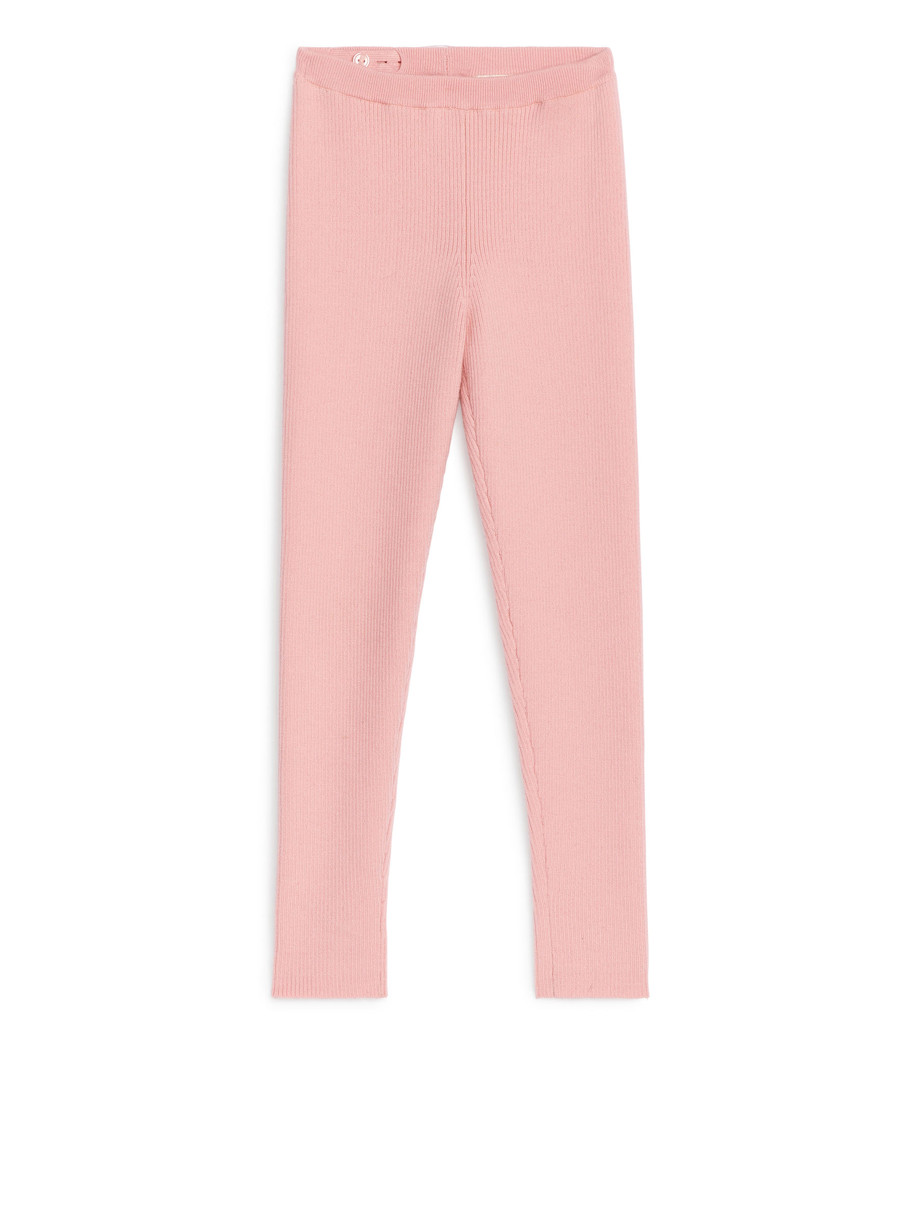 Wool-Blend Rib Leggings-Pink-13150