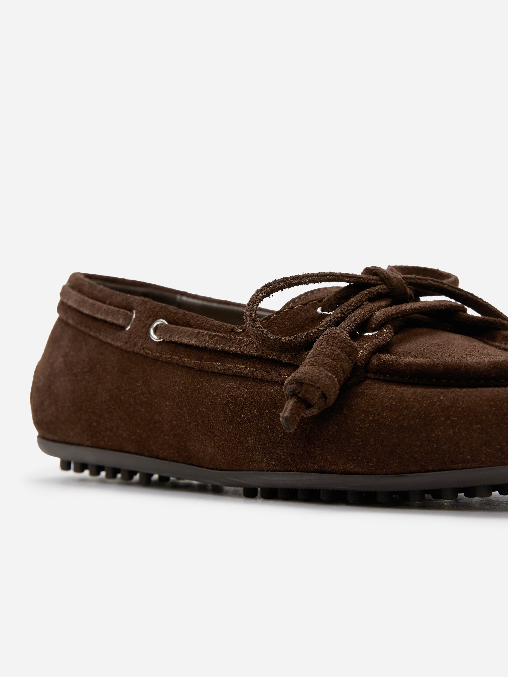 Split Suede Boat Shoes - Brown - Women - StillMedia/DescriptiveDetail - 1