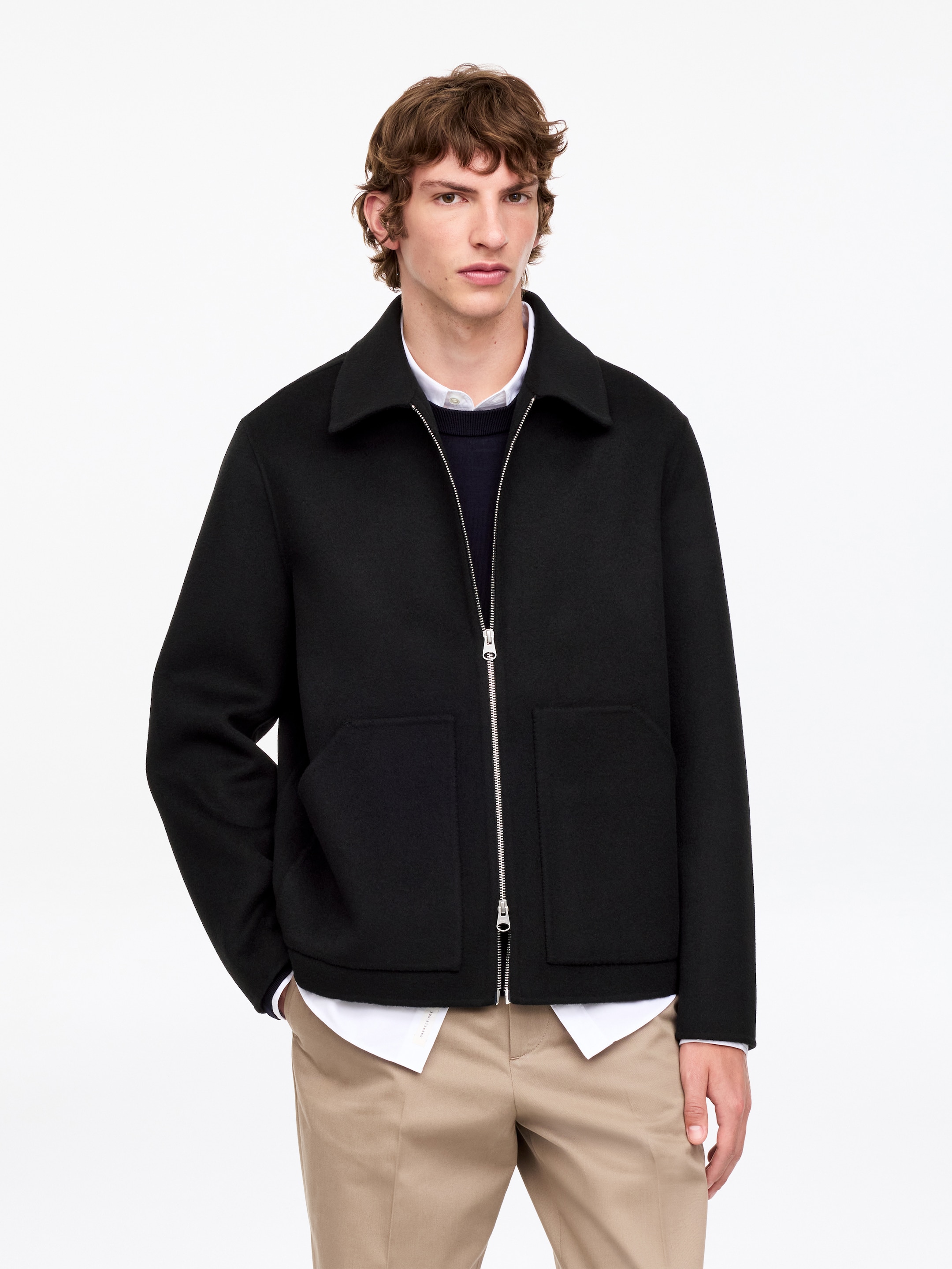 Double-Face Wool Blend Jacket - Black - Regular fit - Men - StillMedia/Lookbook - 6