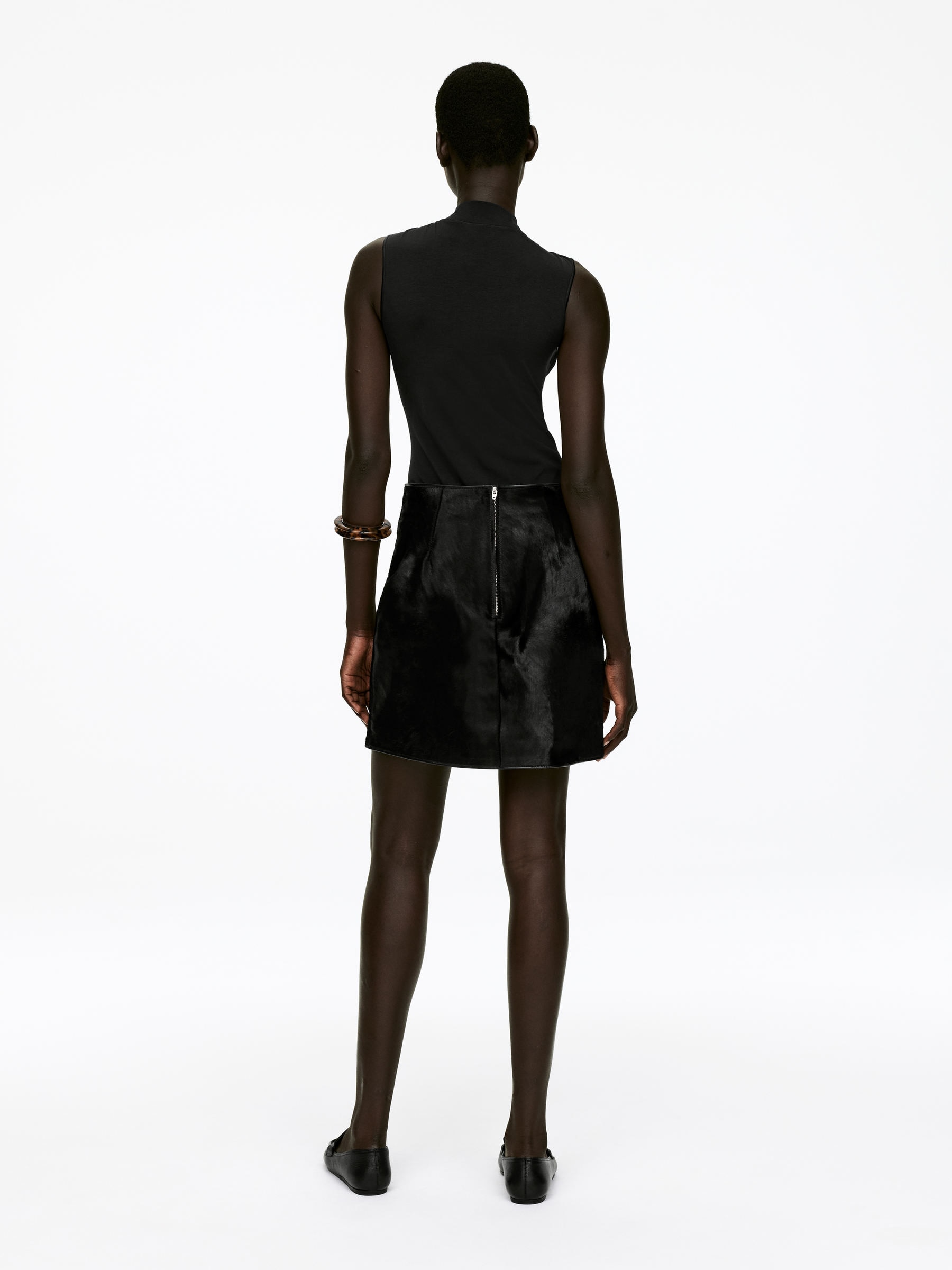 Pony Hair-Effect Mini Skirt - Black - Regular fit - Women - StillMedia/Lookbook - 5