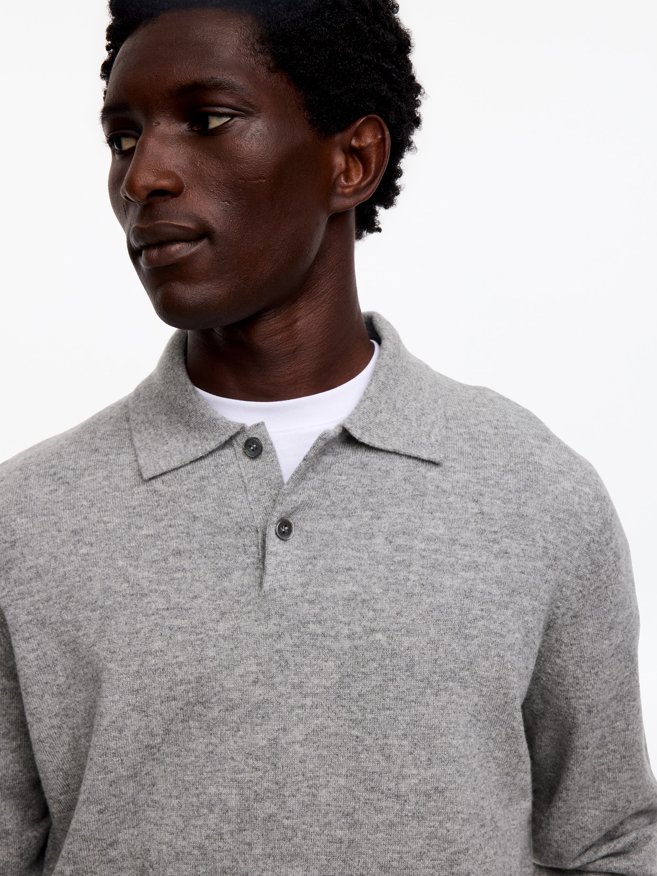 Strick-Poloshirt aus reinem Kaschmir - Grau - Regular Fit - men - StillMedia/Lookbook - 3