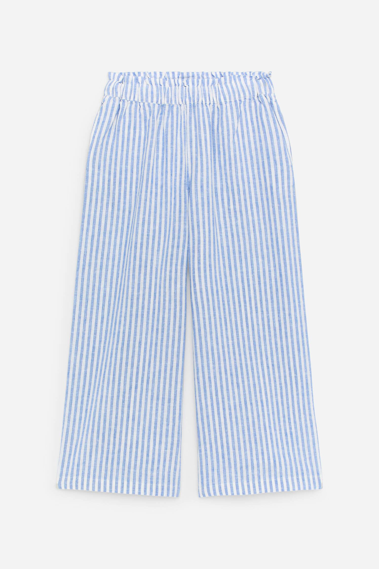 Rennot housut puuvilla-pellavaa - Valkoinen/sininen/Vaaleanpunainen/valkoinen - 1