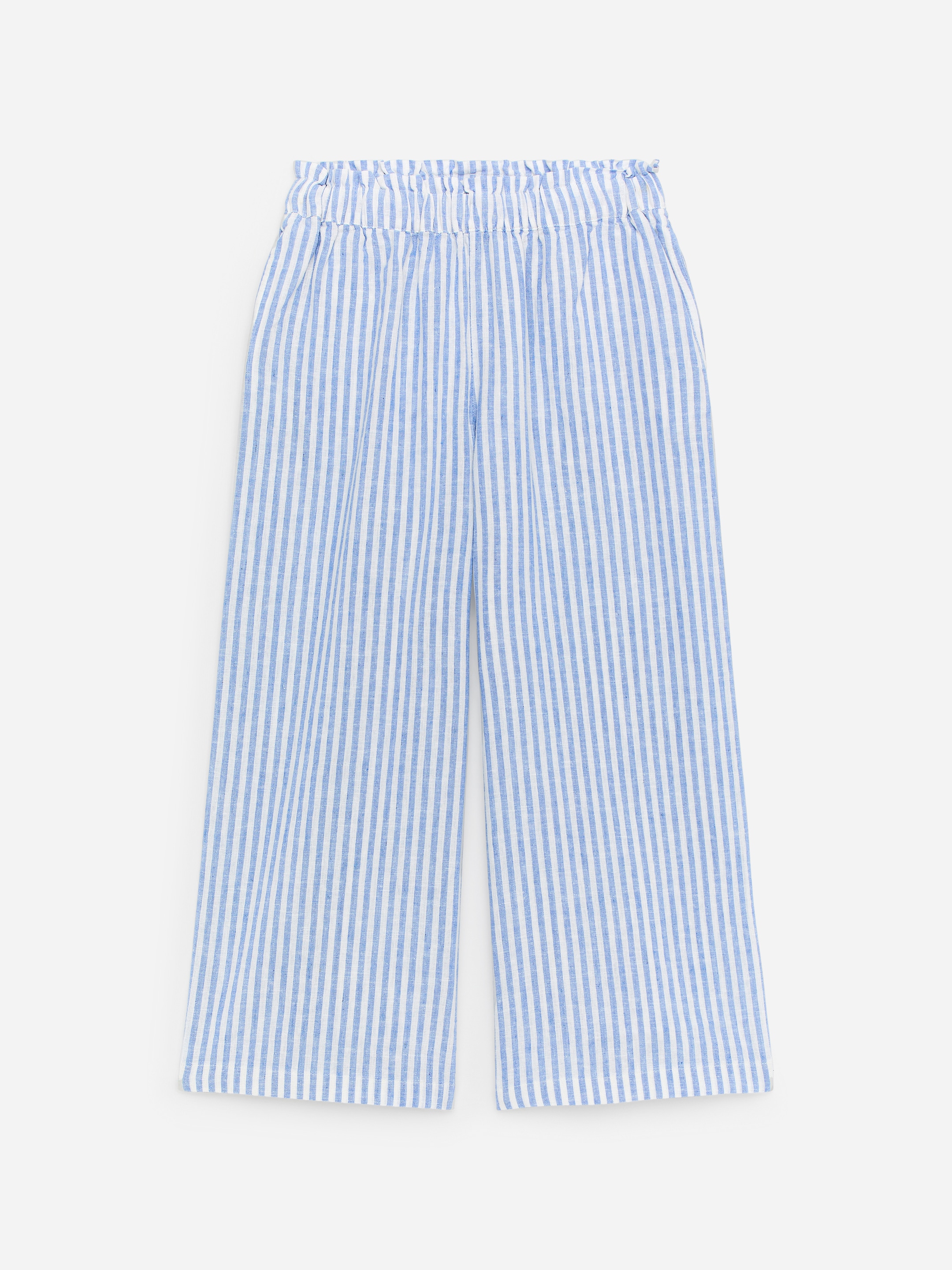 Relaxed Cotton-Linen Trousers-#657CBE-18886