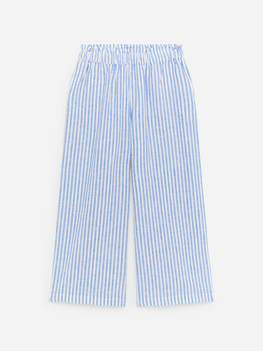 ARKET Girls  Relaxed Cotton-Linen Trousers Blue,  size 122