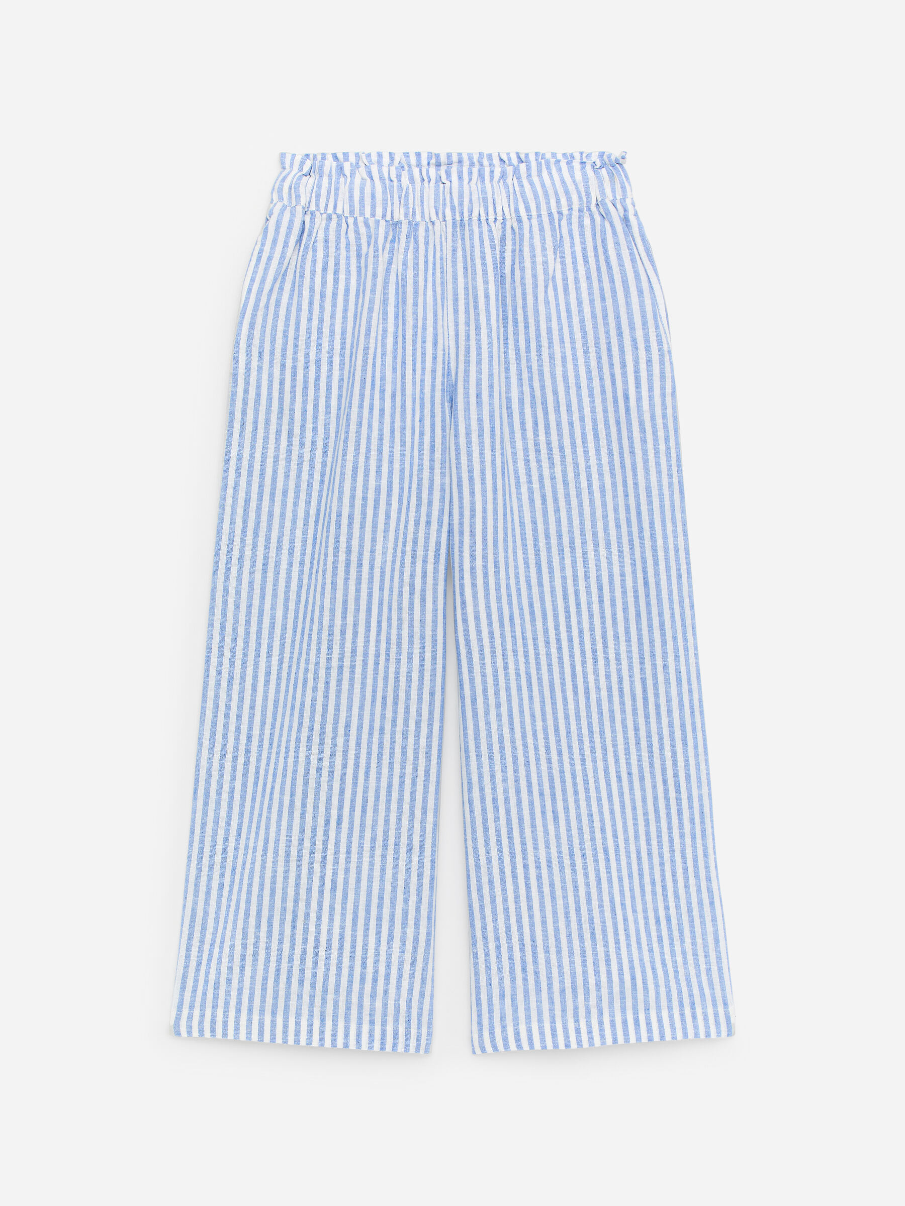 Relaxed Cotton-Linen Trousers-#657CBE-18886