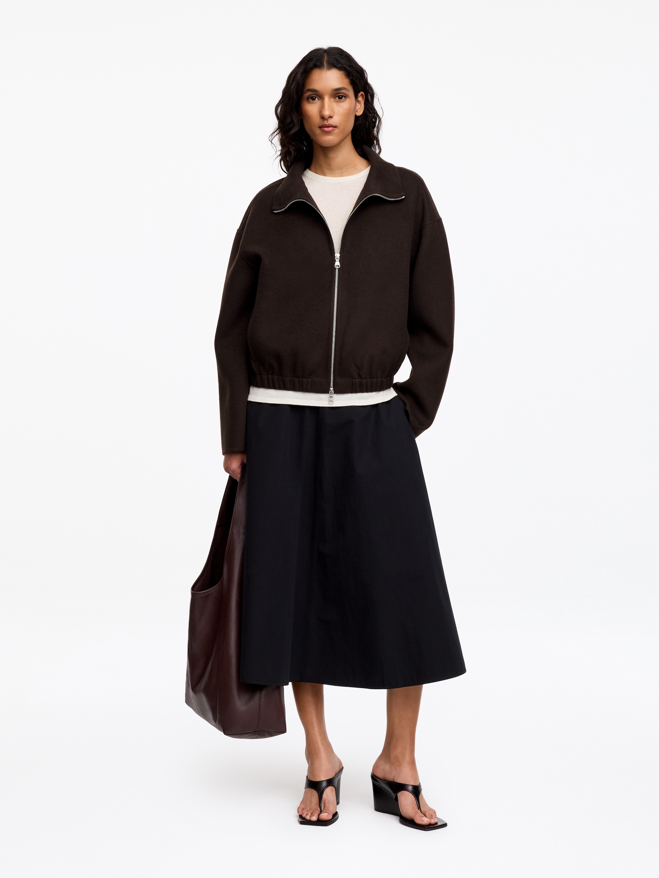 Wool-Blend Doublé Overshirt - Dark Brown - Regular fit - women - StillMedia/Lookbook - 5