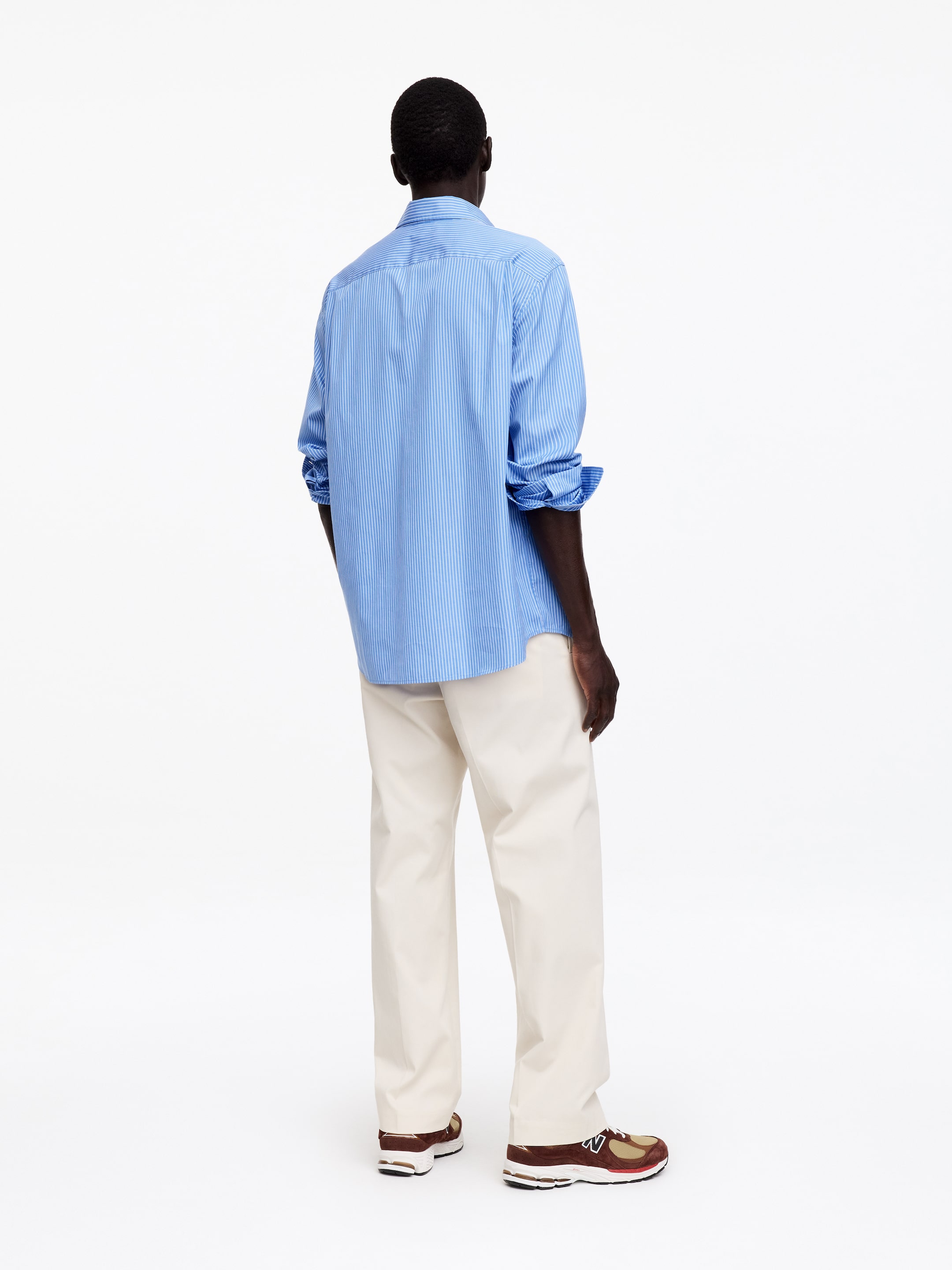 Popelinowa koszula - Paski/jasnoniebieski - Fason swobodny - men - StillMedia/Lookbook - 4