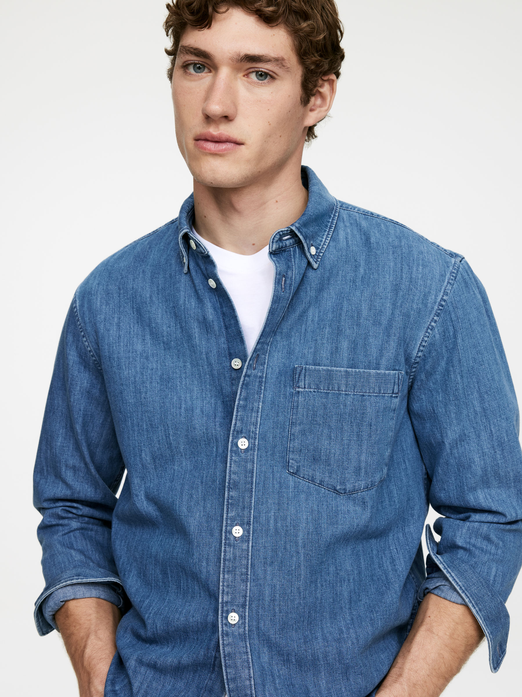 Denim Shirt - Washed Blue - Regular fit - Men - StillMedia/Lookbook - 20