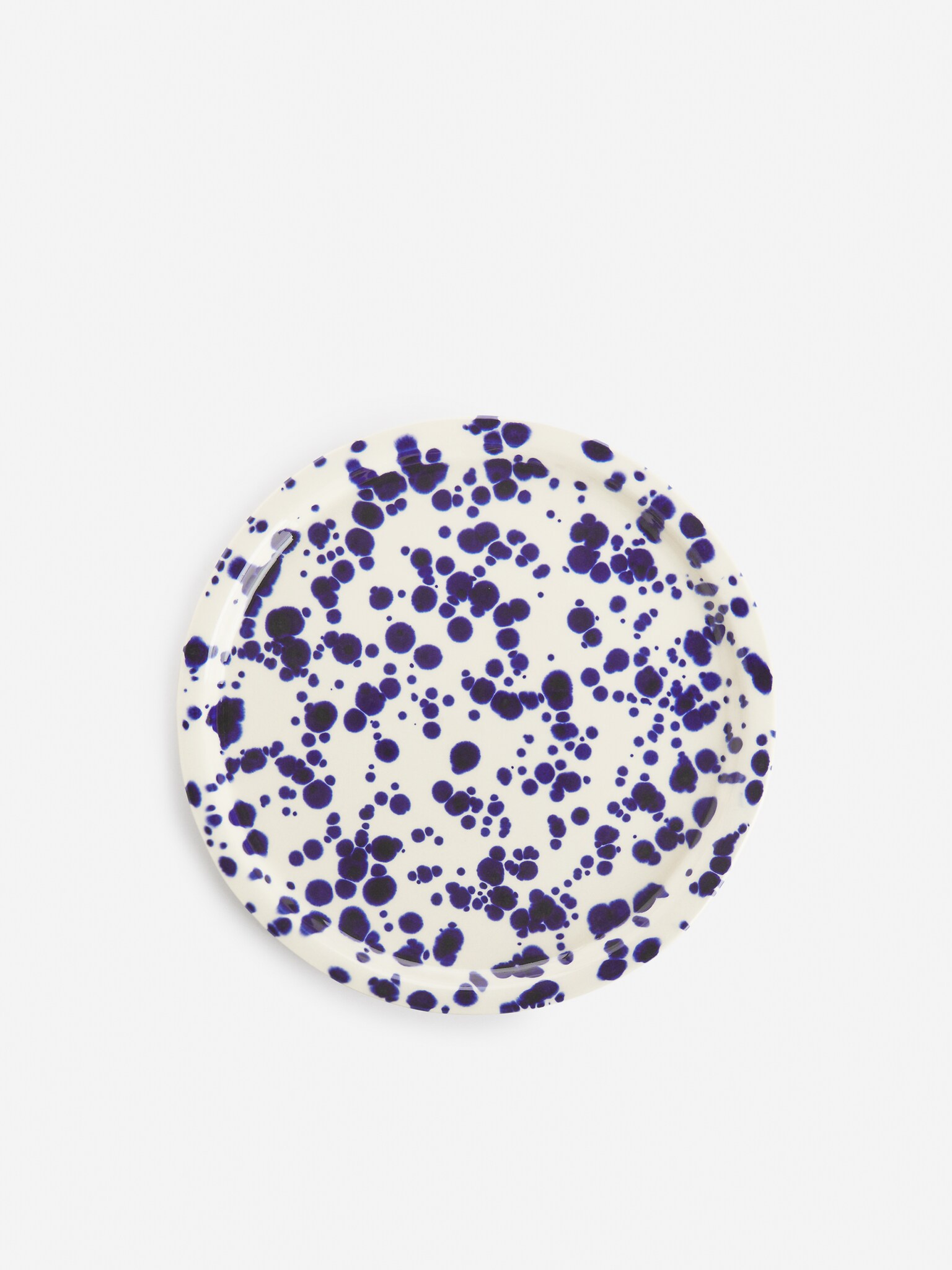 Stoneware Plate 22 cm - Blue Dots - 2