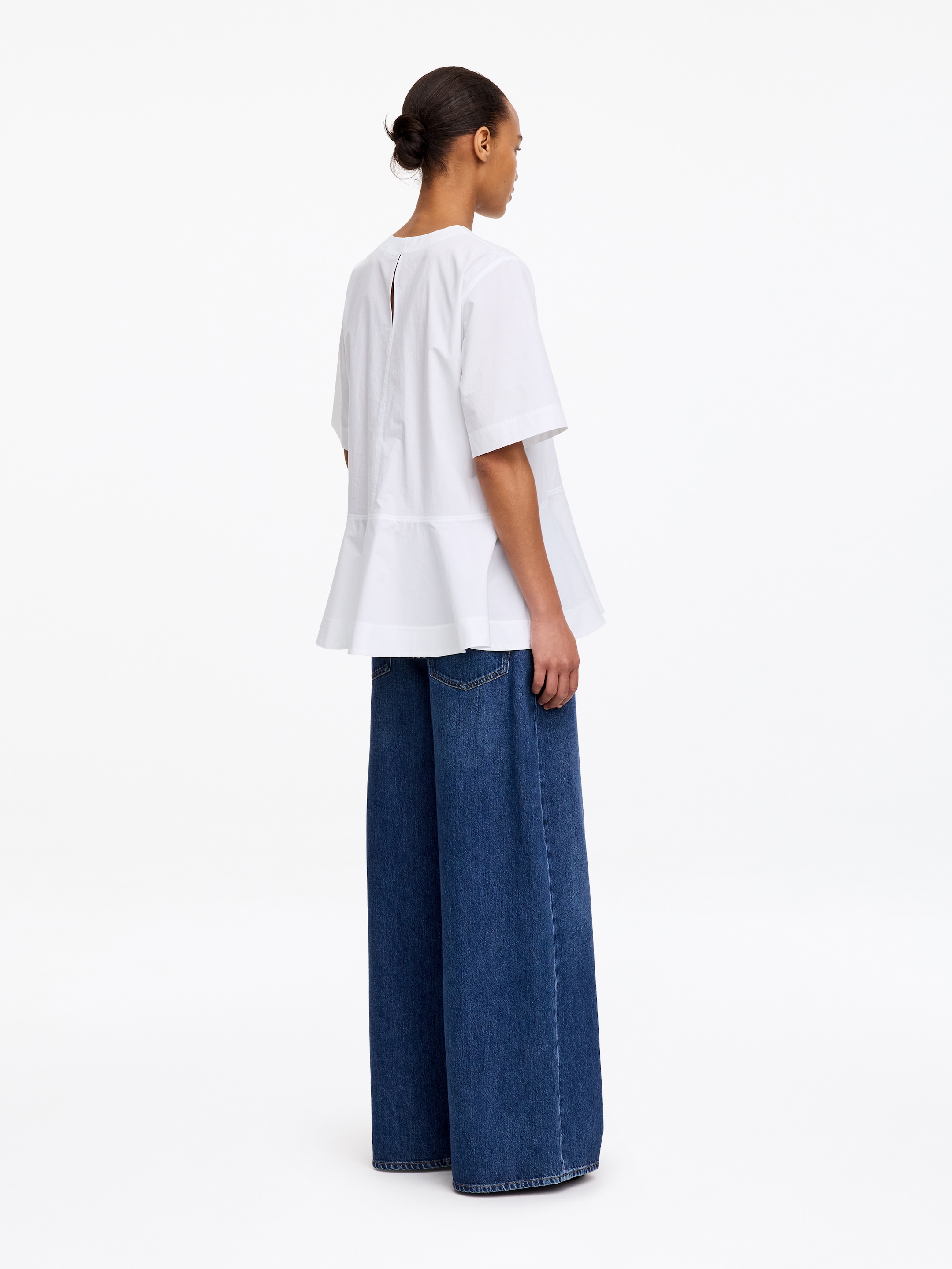 T-shirt in cotone Pima con baschina - Bianco - Regular fit - Women - StillMedia/Lookbook - 4