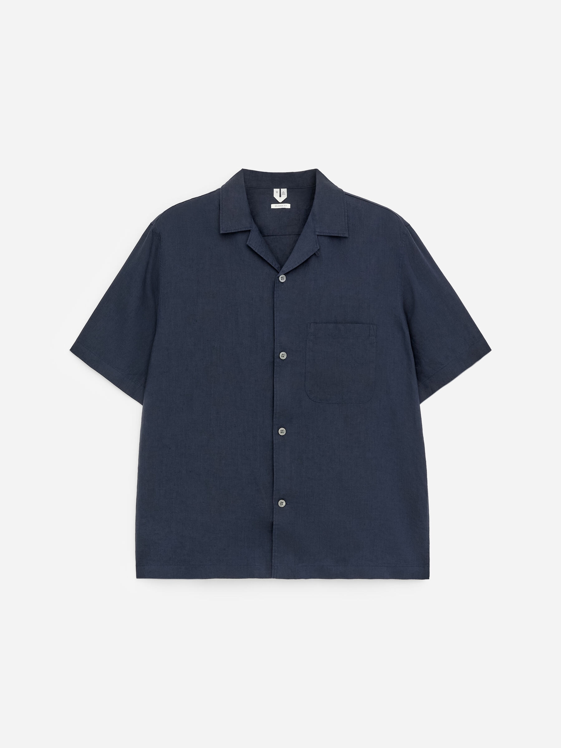 Relaxed Linen Resort Shirt - Dark Blue - Relaxed fit - Men - StillMedia/DescriptiveStillLife - 1