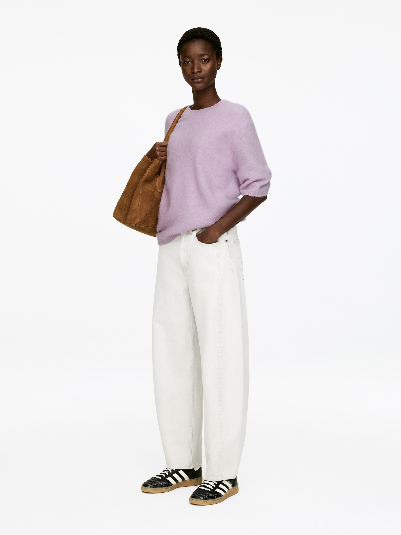 Pull en mélange de laine et d'alpaga - Mauve/Rose/Bleu foncé/Vert kaki - 3