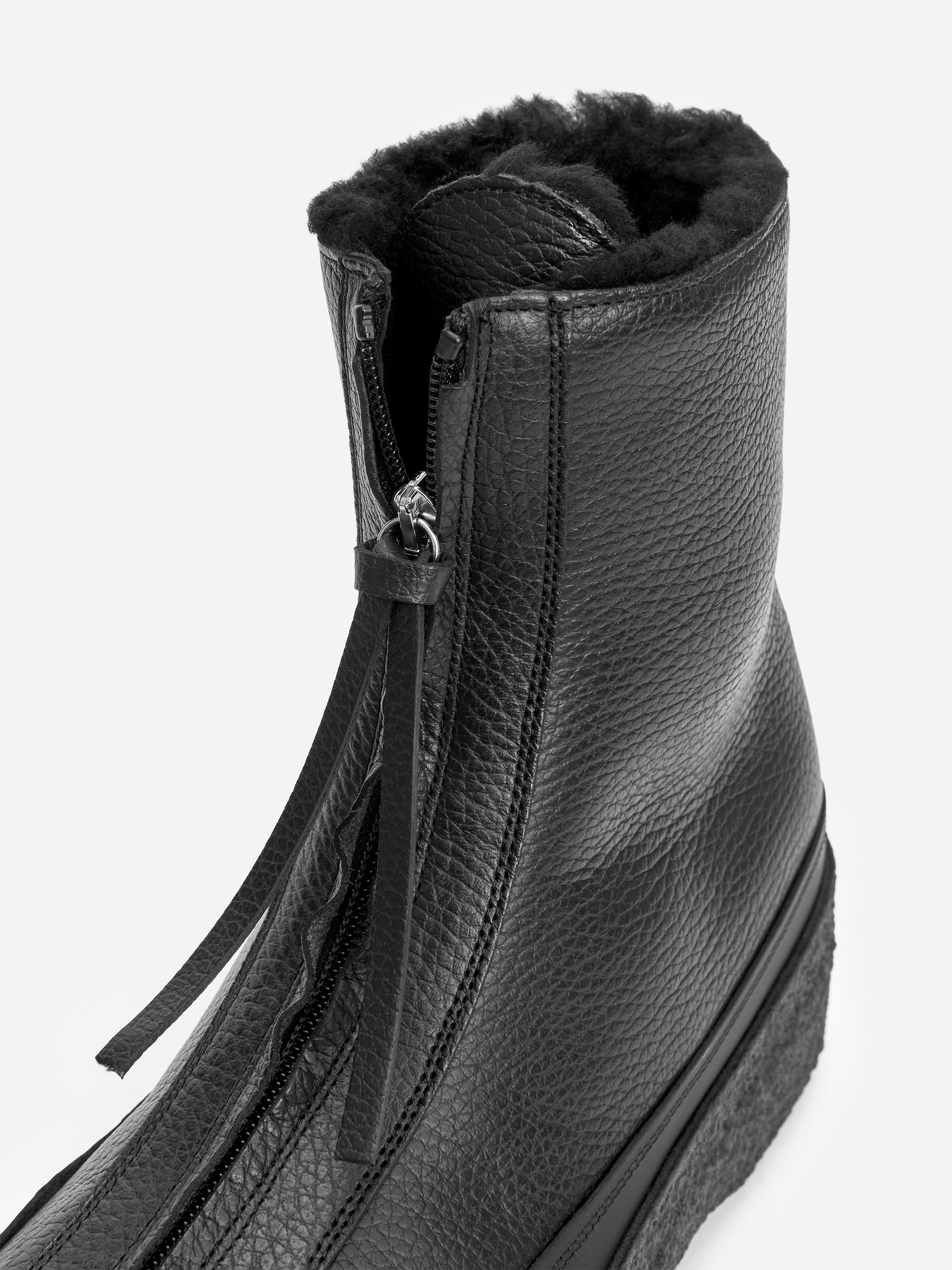 Leather Zip Boots - Black - Women - StillMedia/DescriptiveDetail - 2