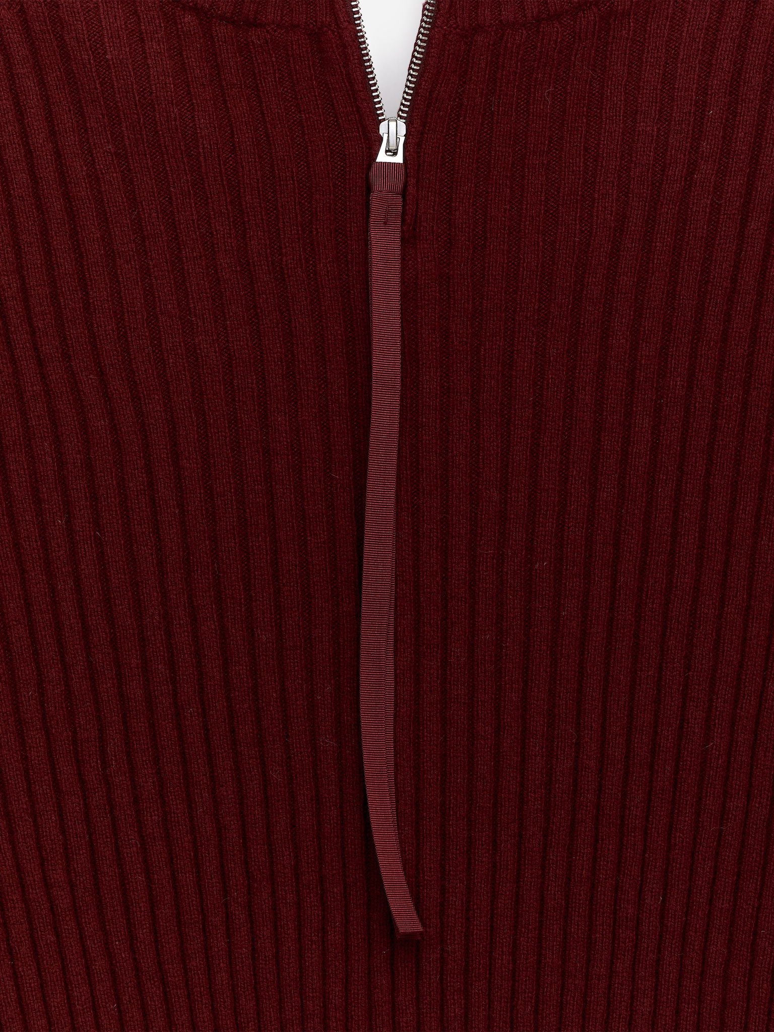 Pull en laine avec fermetures zippées - Rouge foncé/Noir - 2