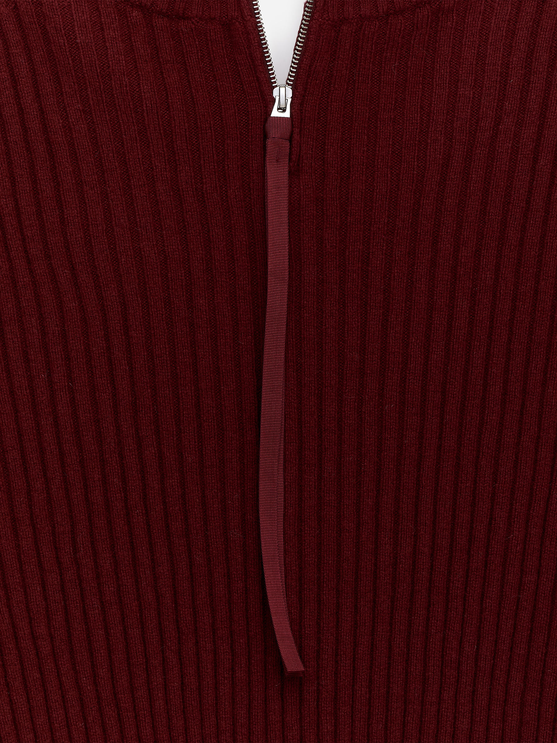 Zip-Detail Wool Jumper - Dark Red - Regular fit - Women - StillMedia/DescriptiveStillLife - 2