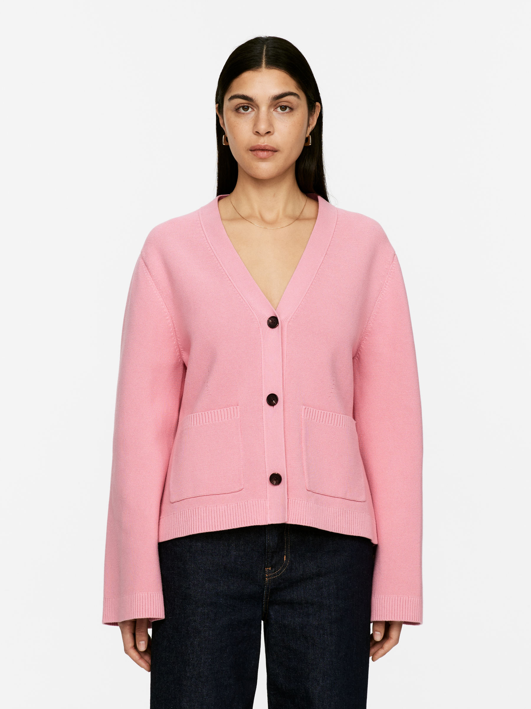 Cotton Cardigan - Pink - Regular fit - Women - StillMedia/Lookbook - 5