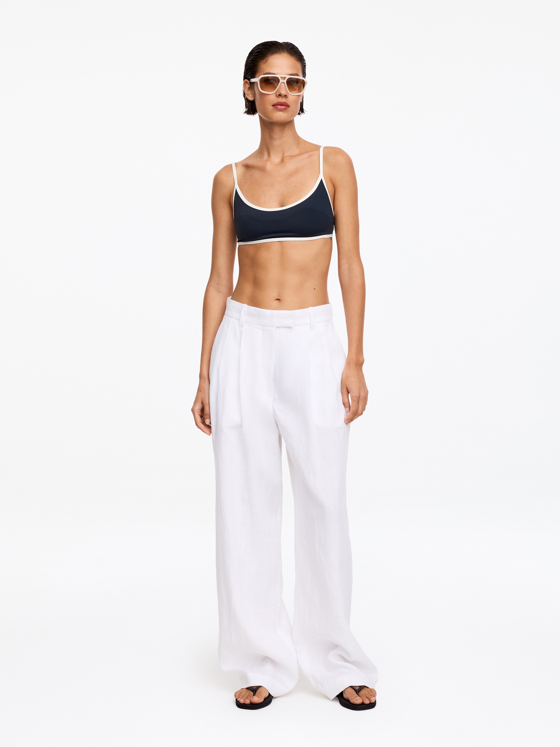 Top bikini con bordi a contrasto-#242b39-19211