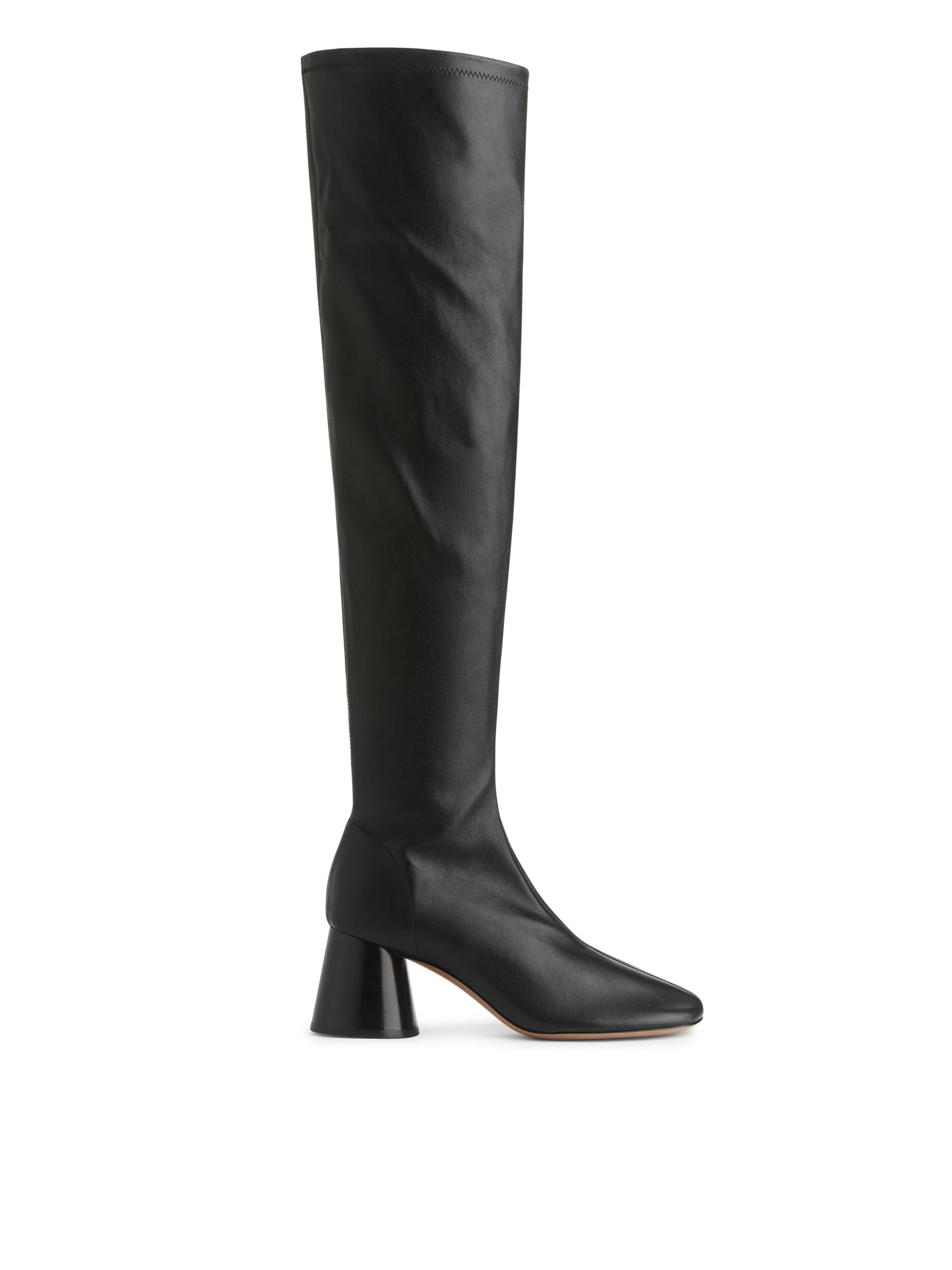 Stretch Leather Boots-#272628-5239
