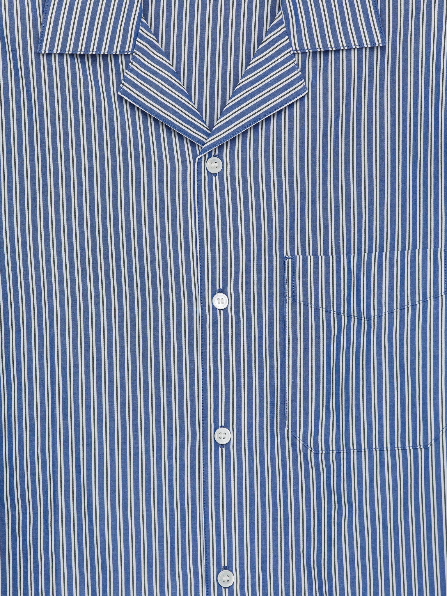 Chemise de pyjama en popeline - Bleu/Blanc/Bleu/Rayures - 4