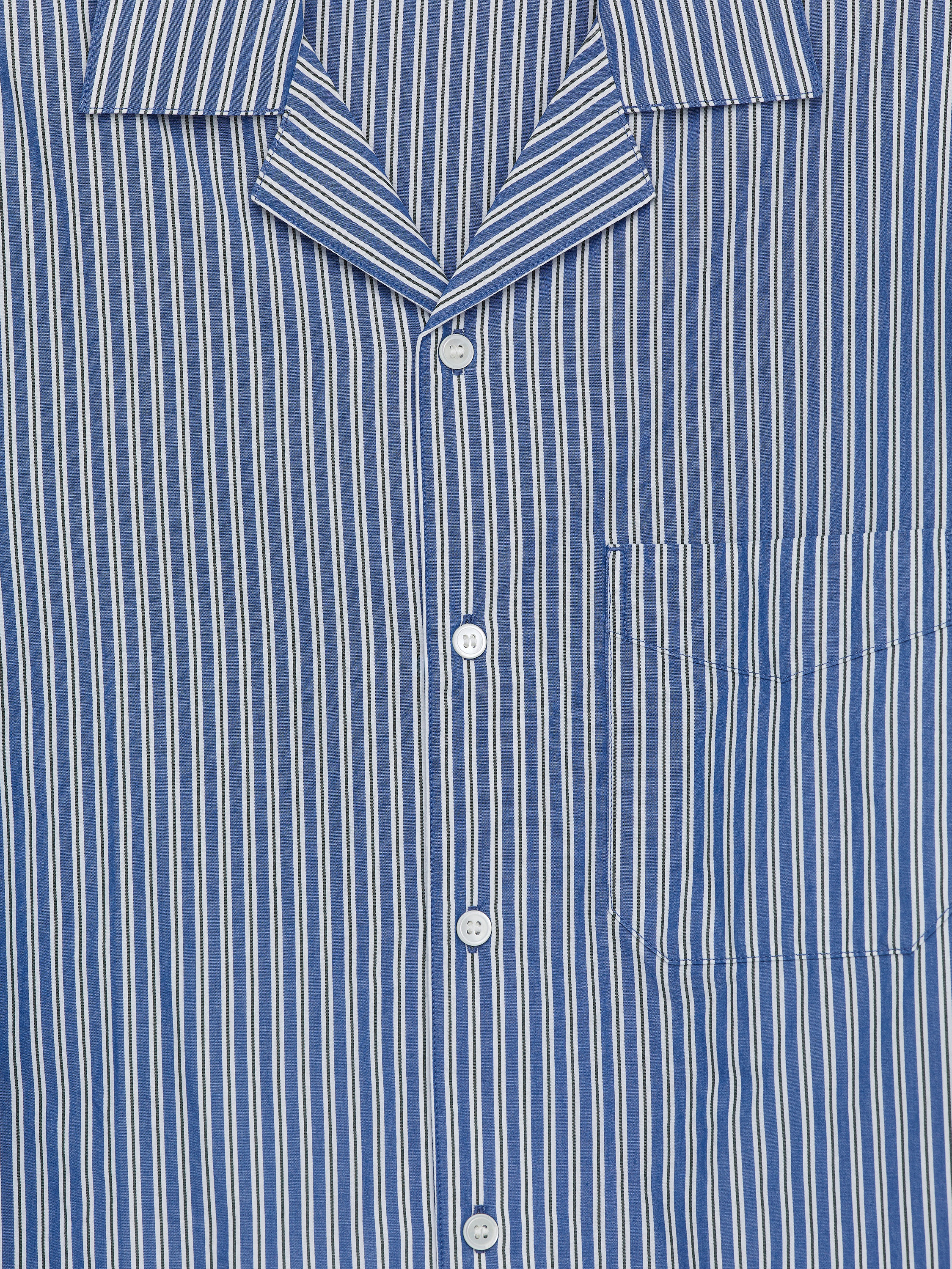 Poplin Pyjama Shirt - Blue/White - Loose fit - Men - StillMedia/DescriptiveDetail - 1