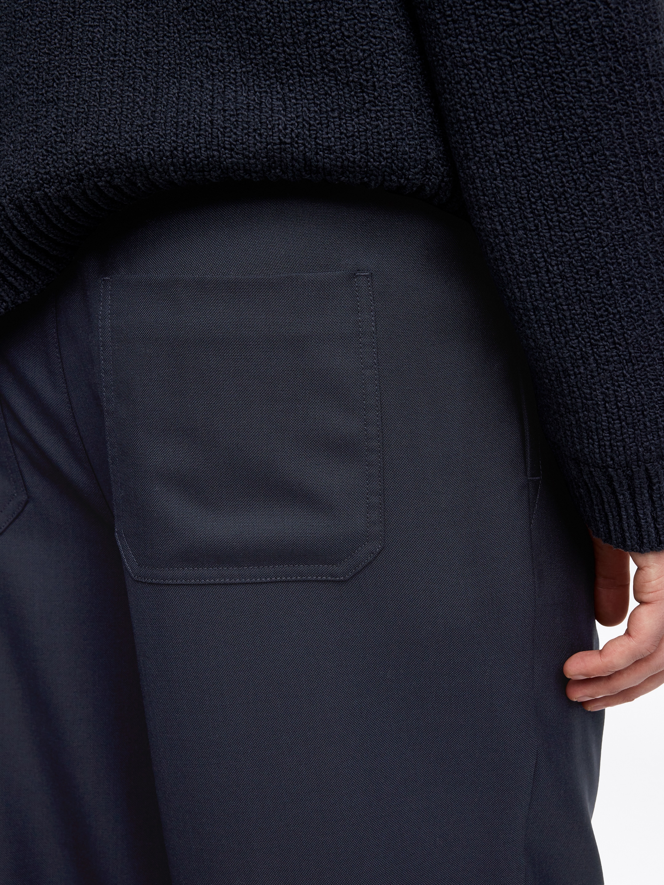 Byxor i ullblandning - Mörkblå - Loose fit - Men - StillMedia/Lookbook - 6