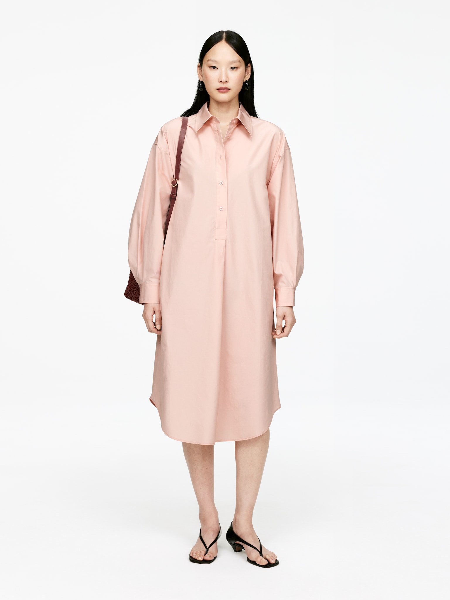 Chemisier oversize - Rosa polvere/Azzurro