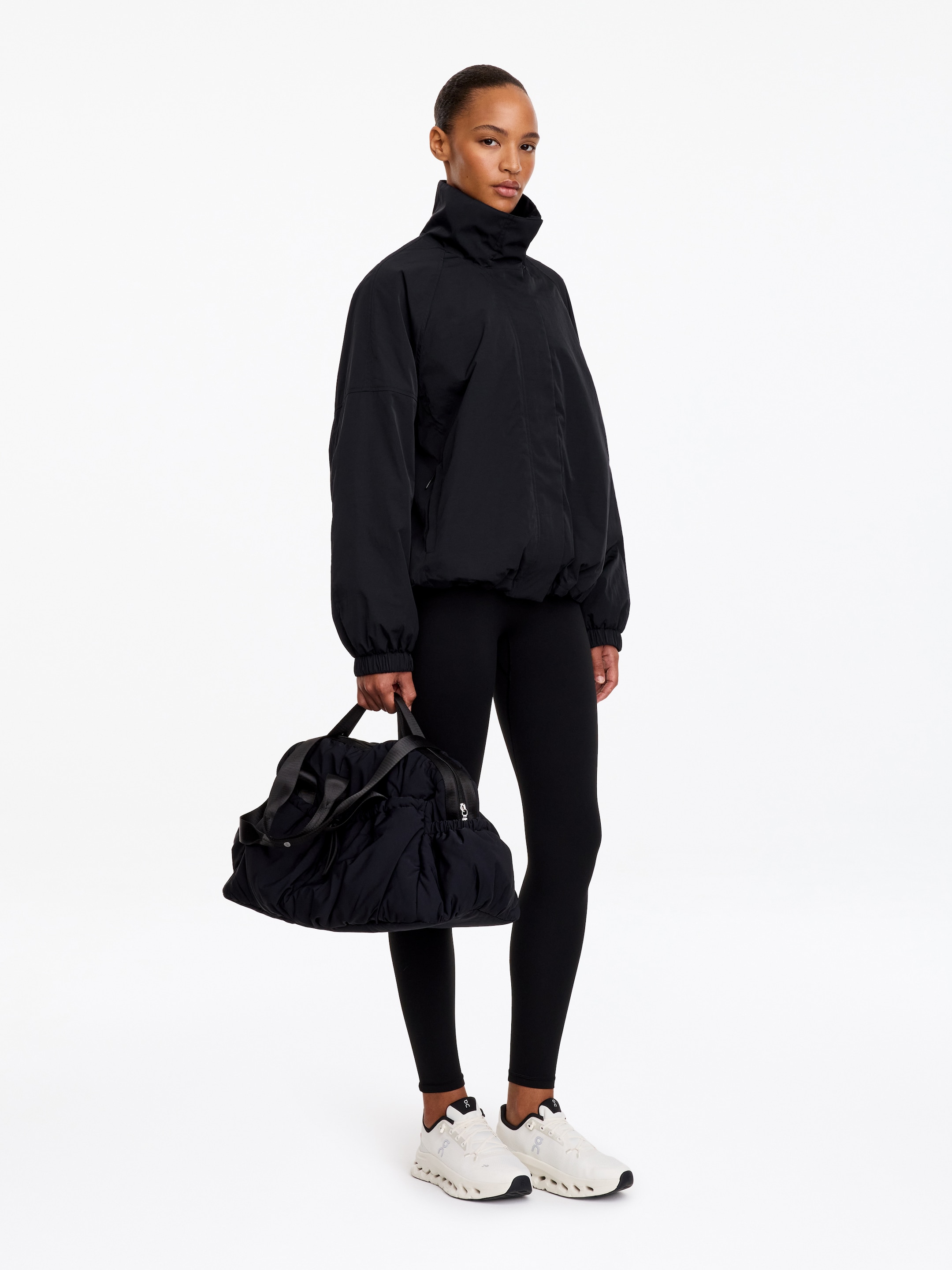 Padded Windbreaker Jacket - Black - Regular fit - women - StillMedia/Lookbook - 3