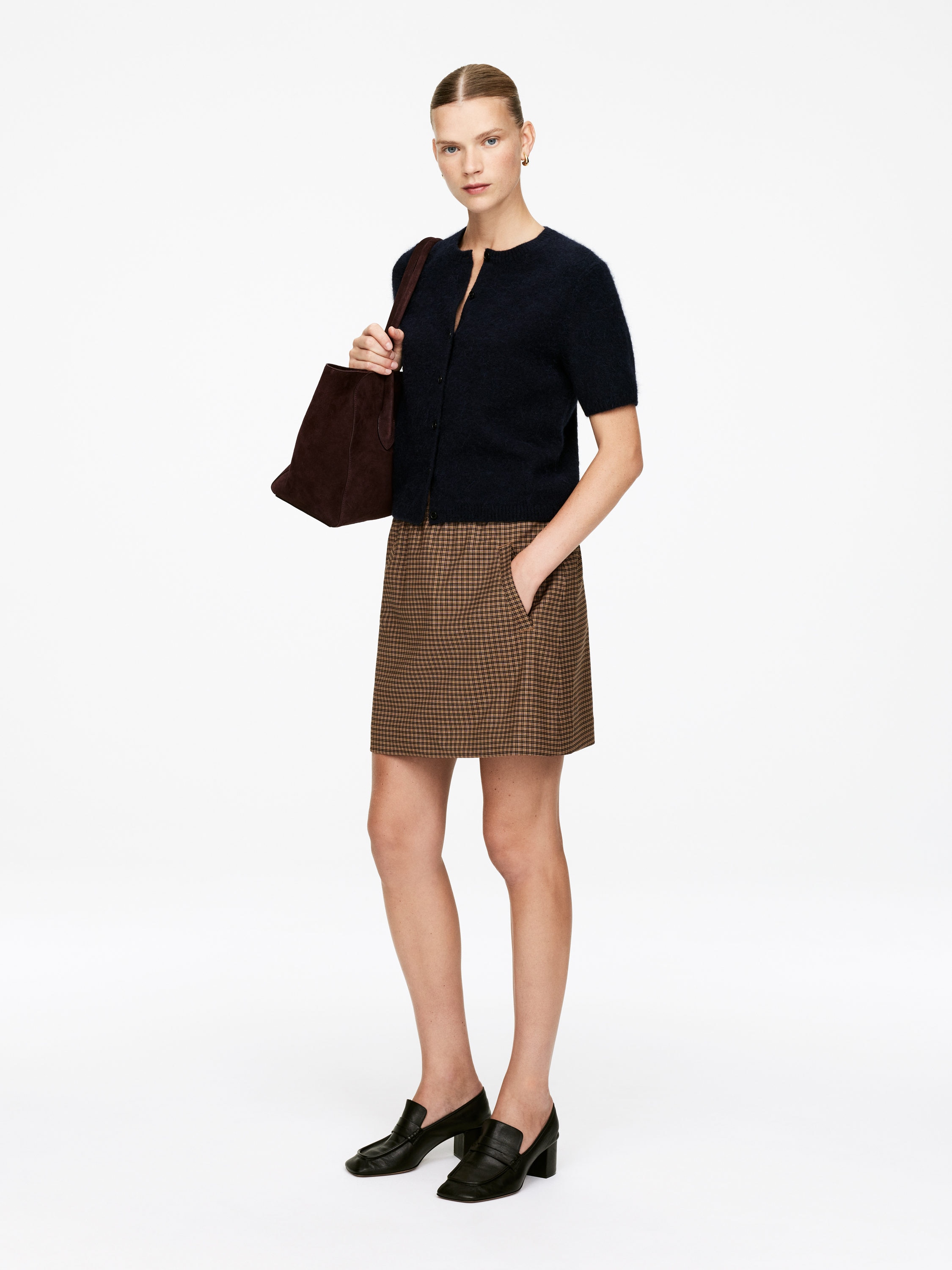 Mini Pull-On Skirt - Brown - Regular fit - Women - StillMedia/Lookbook - 4