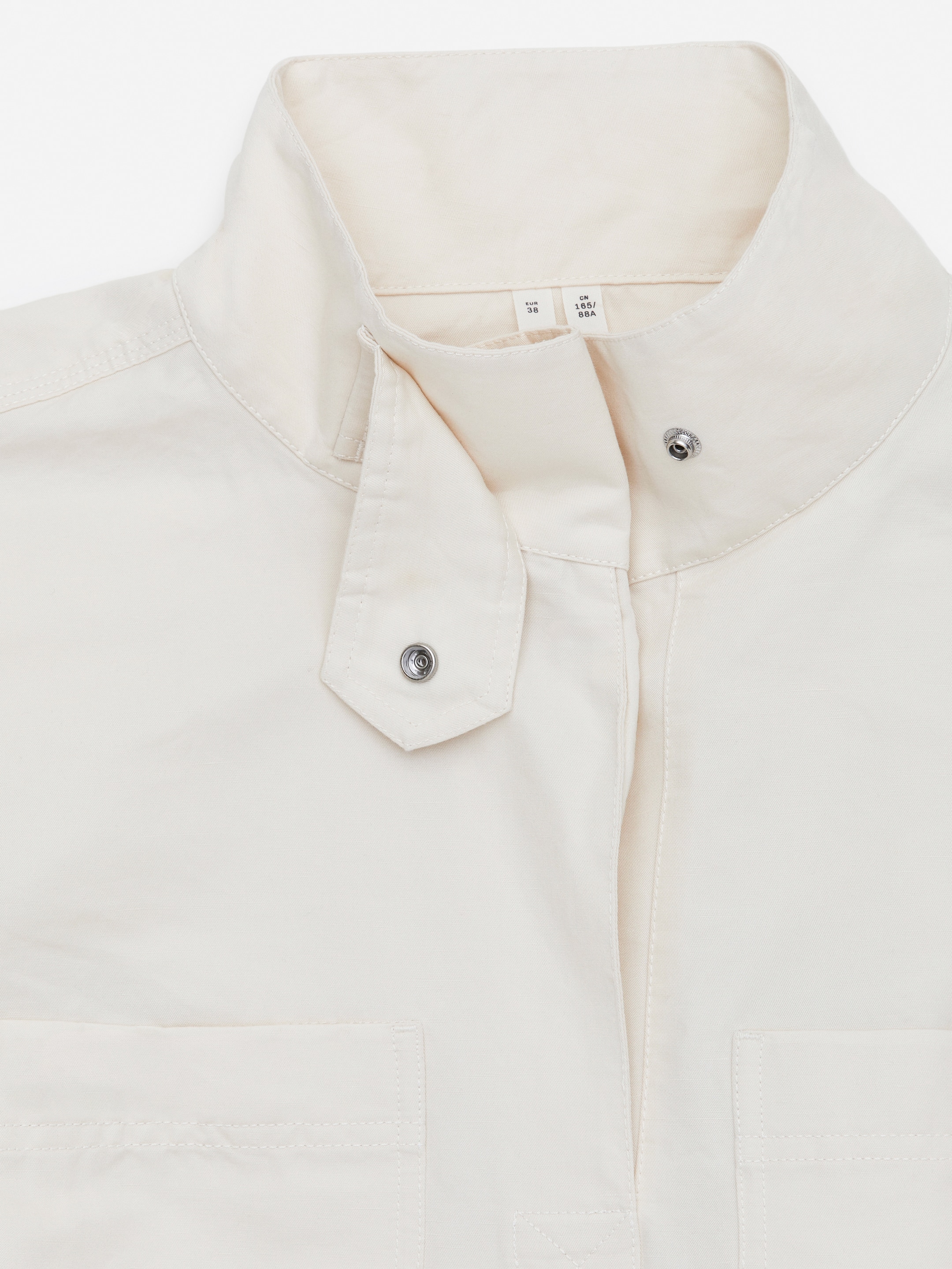 Linen Blend Pop-Over Shirt - Dusty White - Regular fit - Women - StillMedia/DescriptiveDetail - 1