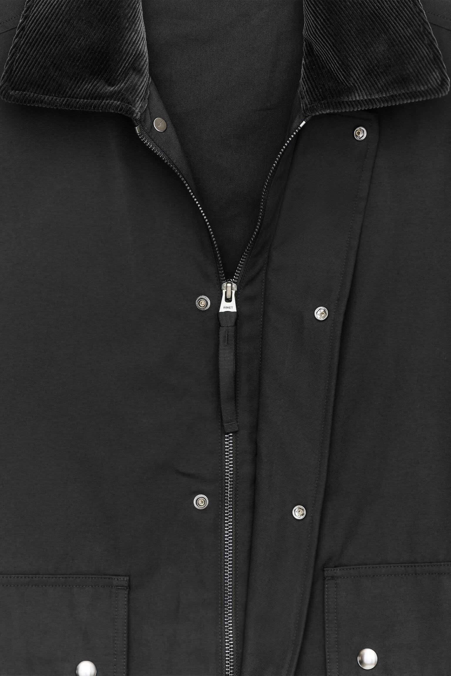 Veste cirée en nylon et coton - Noir/Beige clair - 5