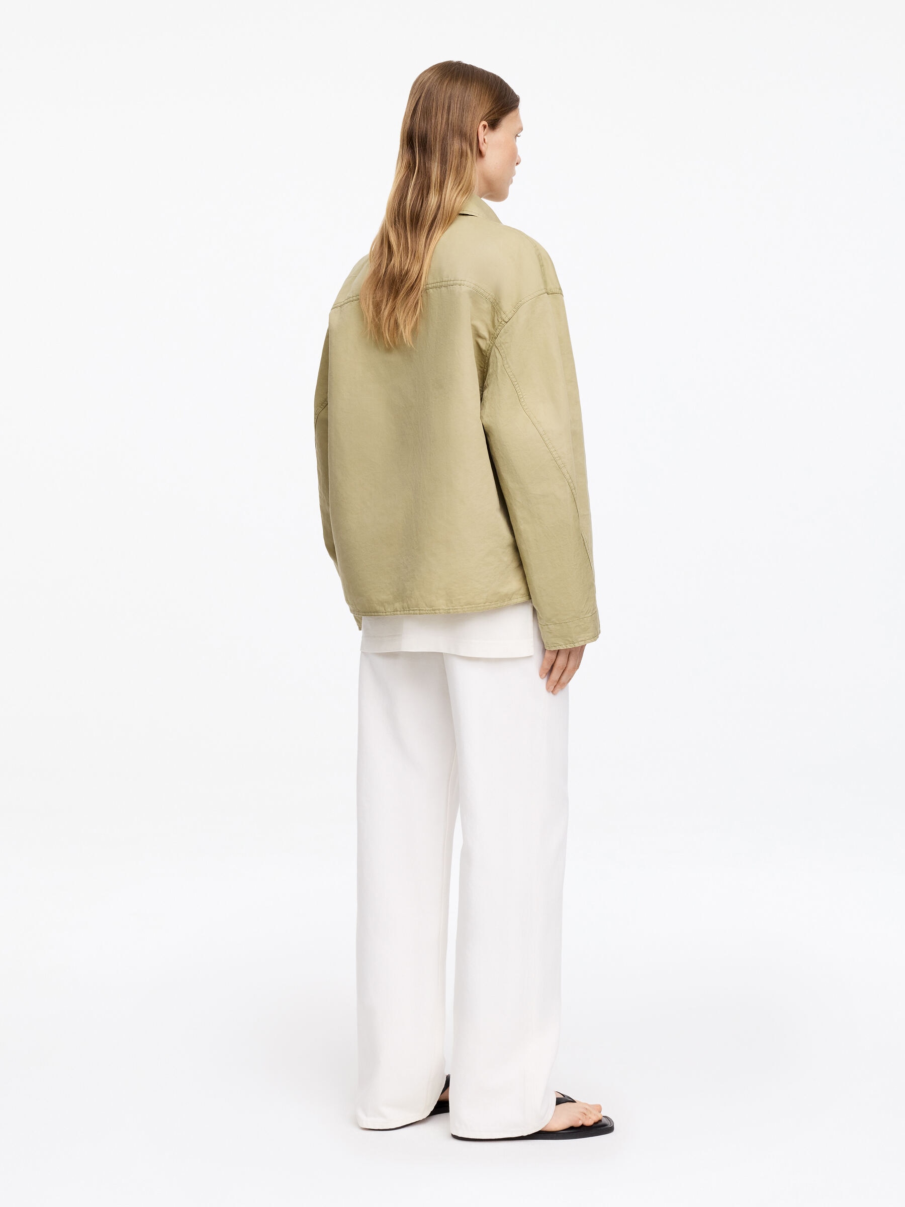 Linen-Cotton Overshirt - Beige - Loose fit - Women - StillMedia/Lookbook - 6