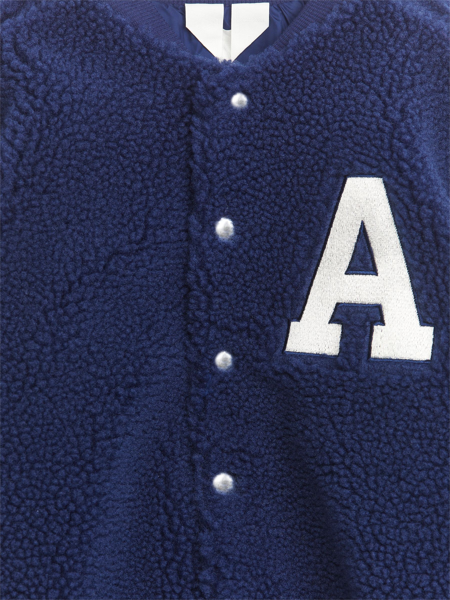 Uni-Jacke in Oversize-Passform, aus Teddy - Blau/Weiß - Oversize - Kinder - StillMedia/DescriptiveDetail - 3