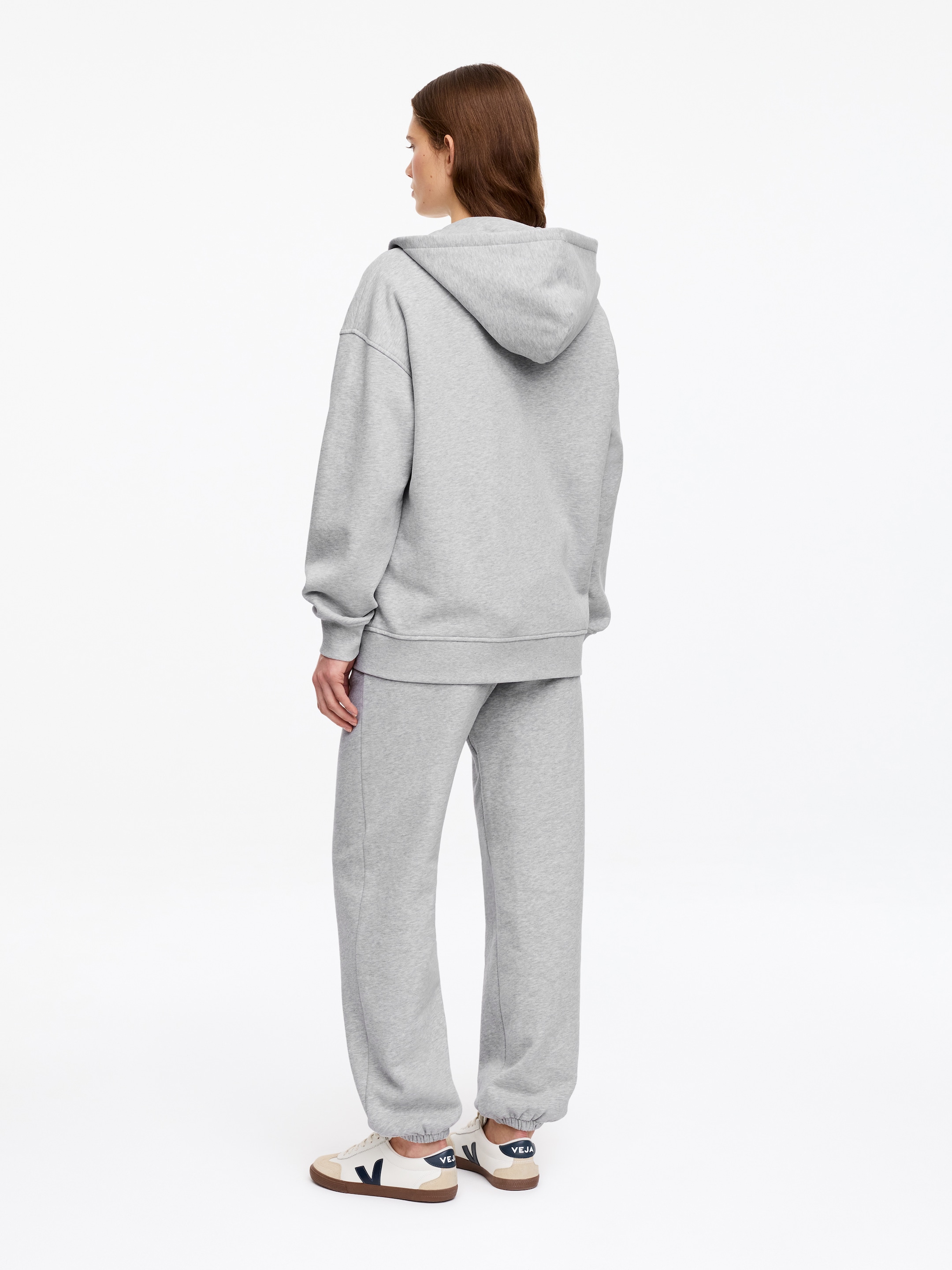 Rozpinana bluza z kapturem - Szary - Luźny fason - Women - StillMedia/Lookbook - 4