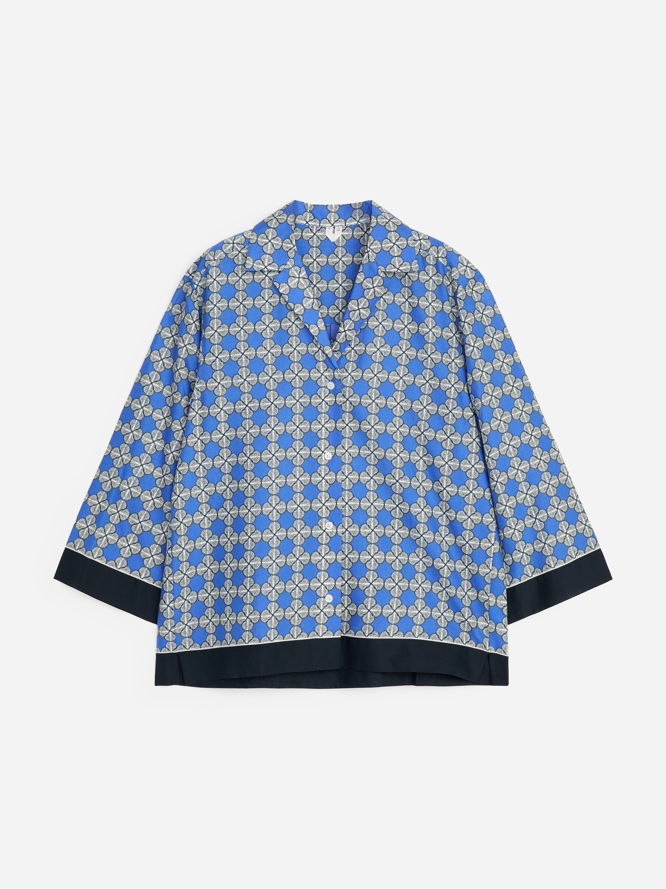 Lyocell Blend Shirt-Blue-19261